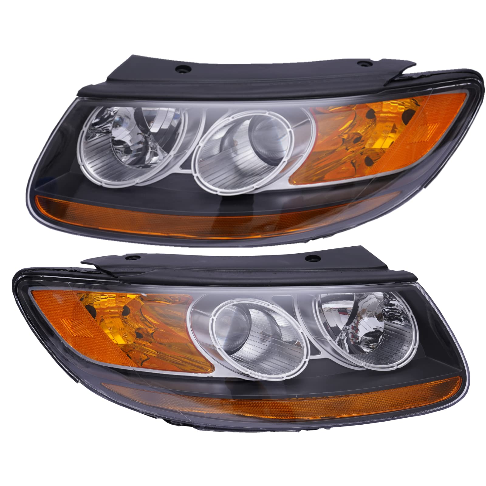 Gdrasuya10 HID Projector Headlights Pair Set for 2007-2012 Hyundai Santa Fe - Driver & Passenger Side Headlamp Assembly - Durable Replacement Headlights for Night Driving & Off-Road Use