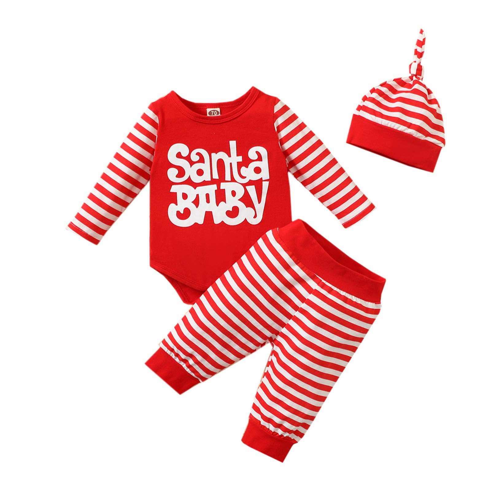 Baby Christmas Outfit - Deer Print Romper & Hat for Holiday Photos