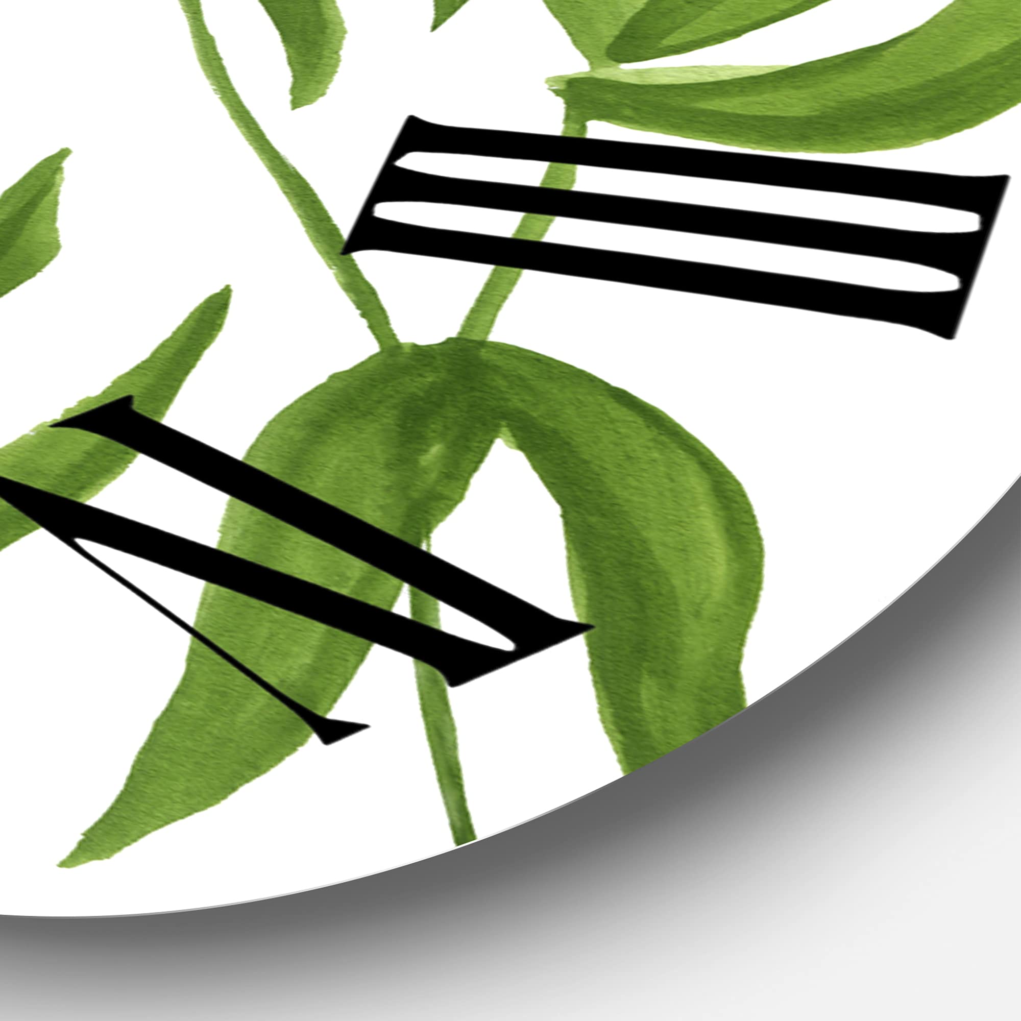 DesignQ Tropical Wall Clock 'Bamboo Branches in The Forest IV' - Large Floral Botanical Wall Clock for Kitchen, Living Room, Bedroom & Office Decor - Perfect for Home, Cafe and Tropical Themed Spaces