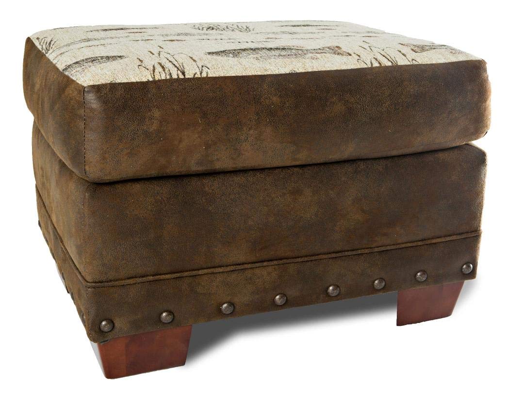 American Furniture Classics Angler's Cove Brown Ottoman - Perfect for Living Room, Bedroom & Home Decor