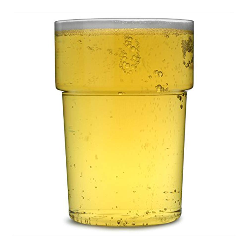Stalwart Econ Rigid Reusable 10oz (285ml) Half Pint Tumblers - Case of 100 Plastic Beer Glasses for Bars, Restaurants, and Parties - Durable & Dishwasher Safe Drinking Cups