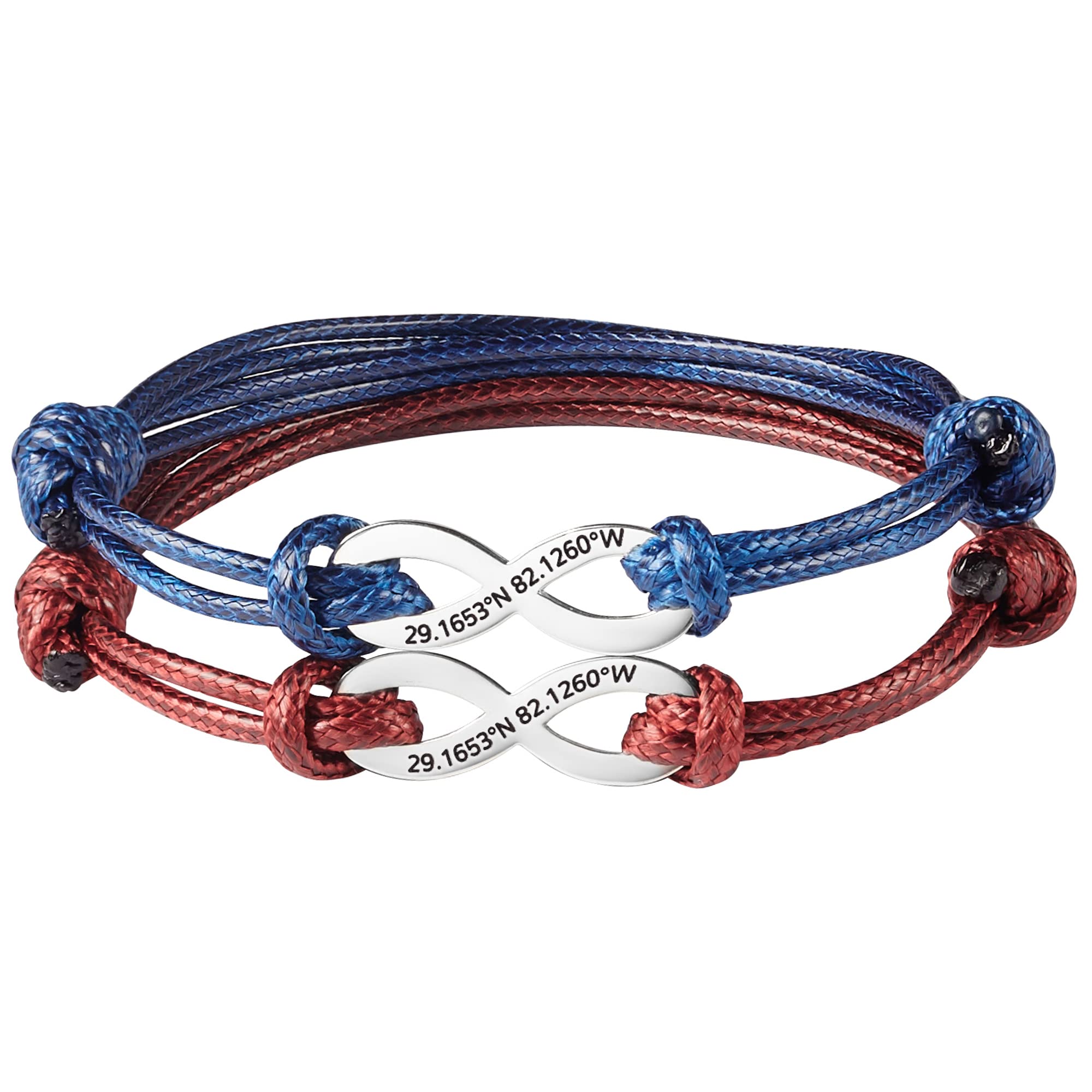 RUGGEDGIFTS Matching Couple Bracelets Set - 925 Sterling Silver Leather Anniversary Jewelry for Boyfriend & Girlfriend - Romantic Birthday Gifts for Couples - Perfect for Anniversaries, Valentine's Day & Date Nights