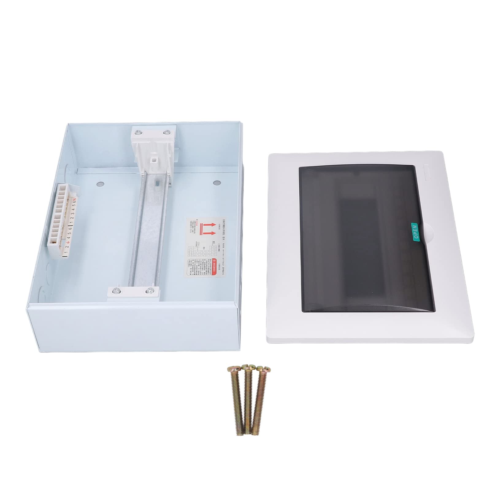 12-Way DIN Rail Circuit Breaker Box with Transparent Cover - Surface Mounted Power Distribution Protection Box for Home & Industrial Electrical Panels