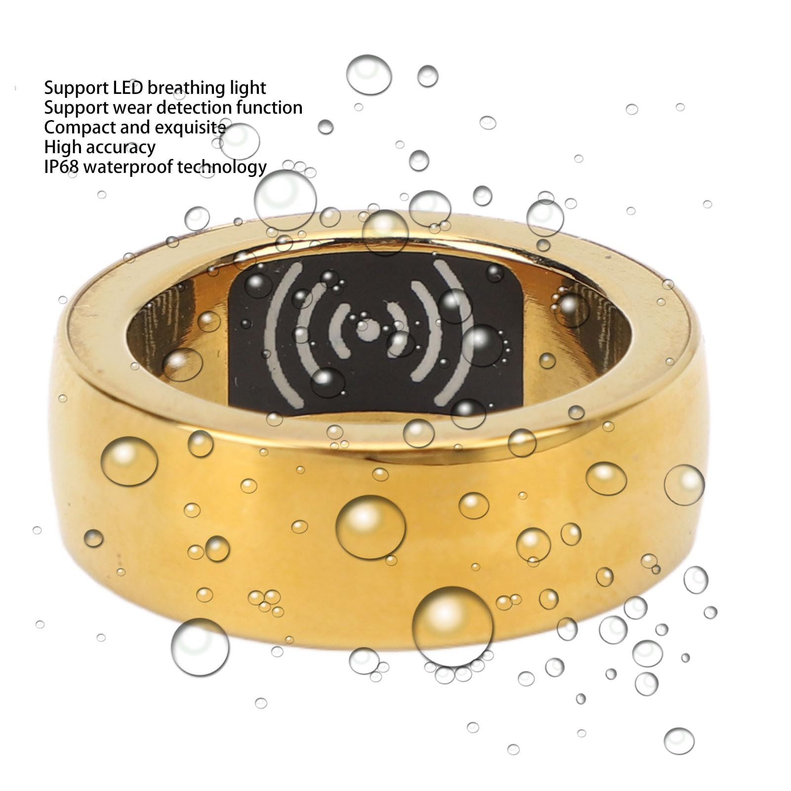 Smart Health Ring for Android - IP68 Waterproof Fitness Tracker with Heart Rate Monitor, Sleep Tracking & Charging Case (Gold) | Perfect for Workouts, Sleep Monitoring & Daily Activity Tracking