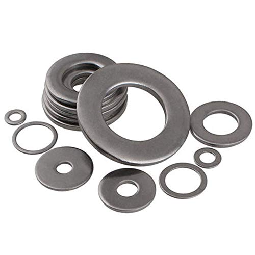 Ochoos 100 Pcs Stainless Steel 304 Flat Washers - M1.6 M2 M2.5 M3 M4 Sizes - Screw Spacers & Fasteners (ID: M3-9-0.8) - Perfect for Plumbing, Automotive, and DIY Projects