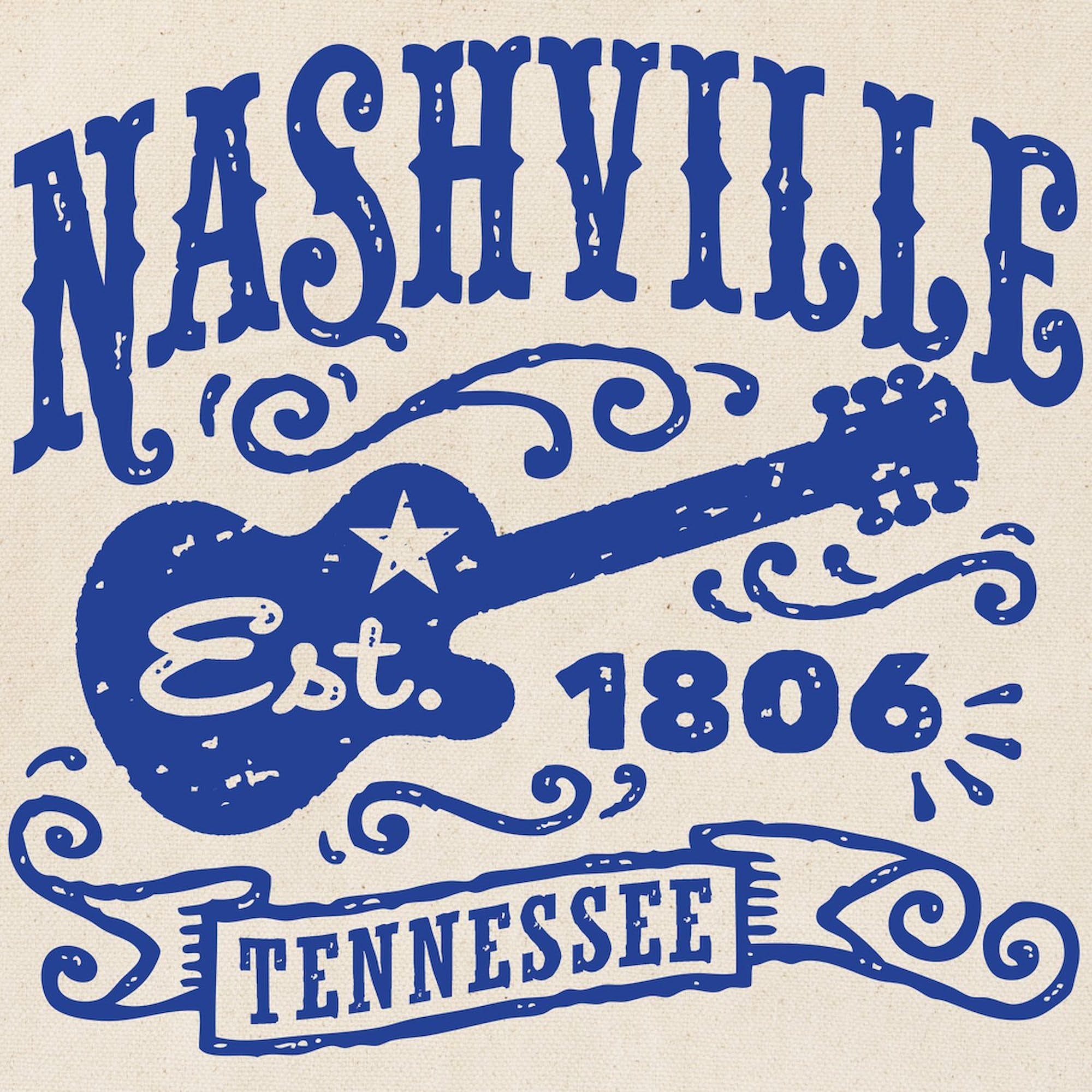 Nashville Tennessee Tote Bag - Natural Canvas Reusable Shopping Bag with Handle | Eco-Friendly Grocery Bag for Travel, Beach & Farmers Market