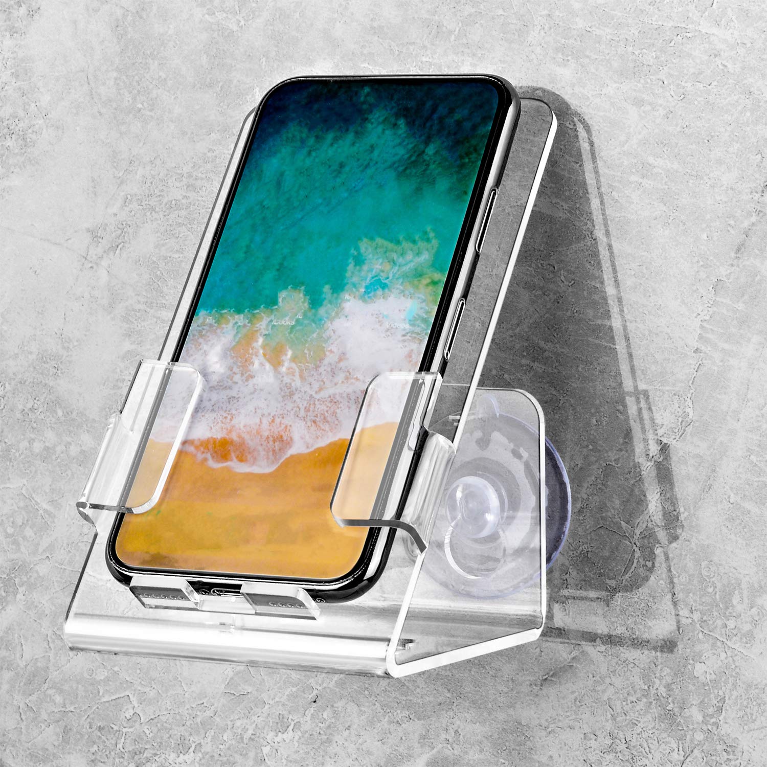 Waterproof Shower Phone Holder with Strong Suction Cups - Universal Smartphone Stand for Bathroom, Kitchen & Car - Perfect for Watching Videos Hands-Free While Bathing or Cooking