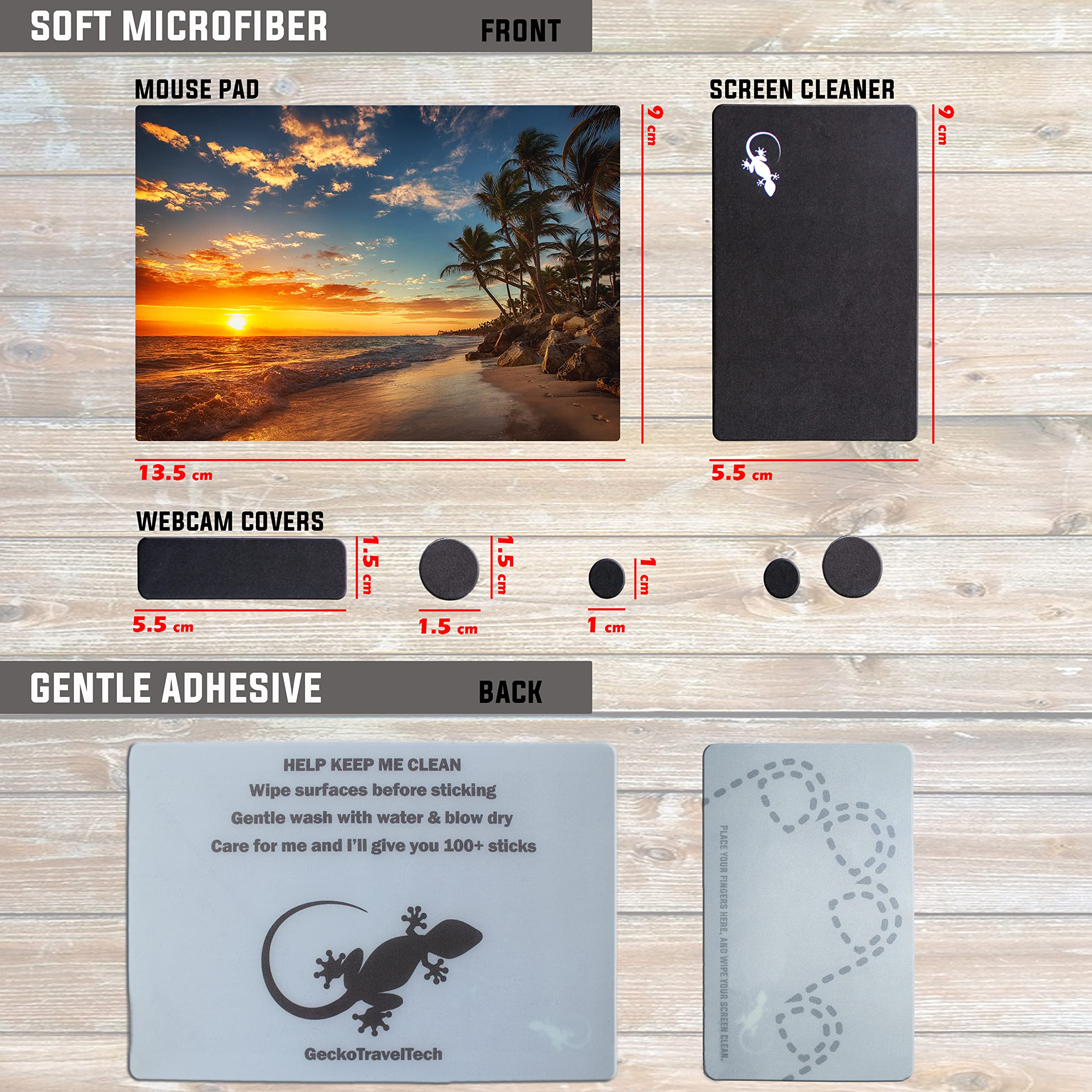 Non-Slip Adhesive Mouse Pad - Sticky & Portable Travel Mouse Mat for Laptop/Desktop - Easy Peel & Stick to Any Surface - Perfect for Office, Home, Gaming & Travel - Beach Sunset Design
