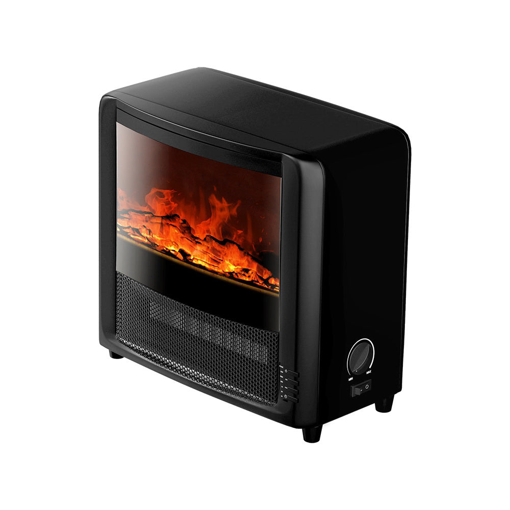 Devanti 2000W Electric Fireplace Heater with Realistic Flame Effect - Portable Space Heater for Home, Office & Bedroom - Energy Efficient Indoor Heating Solution for Winter