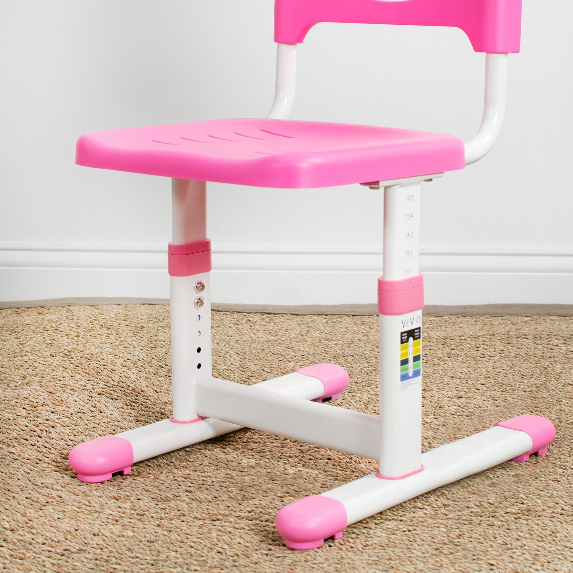 VIVO Height Adjustable Kids Desk Chair - Ergonomic Children's Study Chair with Back Support, Pink (DESK-V201P-CH) - Perfect for Homeschooling, Online Learning & Playroom Activities