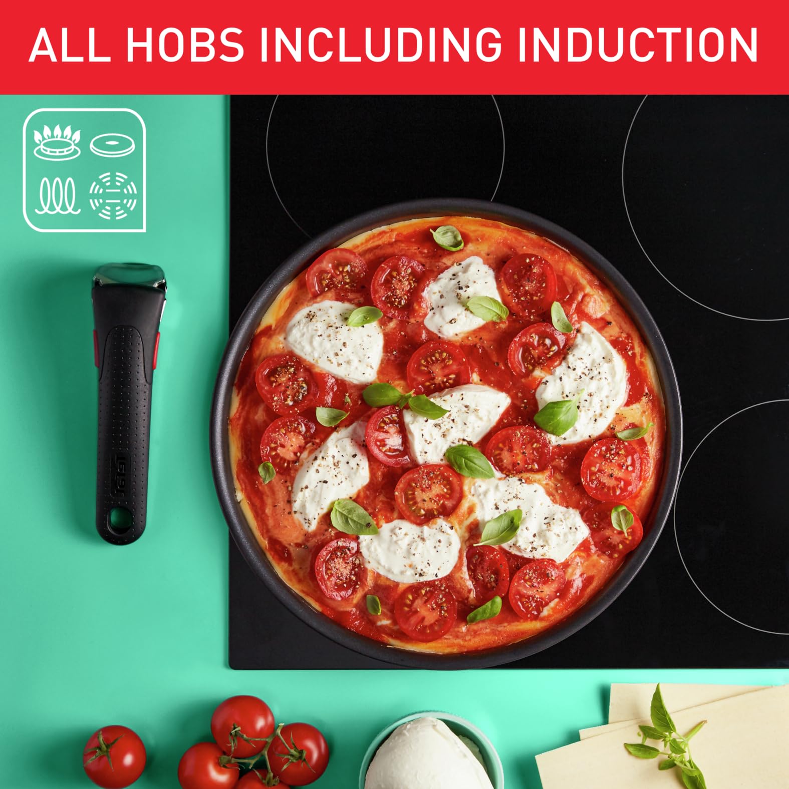 Tefal Ingenio Daily Chef 10-Piece Non-Stick Induction Cookware Set - 22cm & 26cm Frying Pans, 18cm & 20cm Saucepans, 24cm Sauté Pan with Hermetic Lids, Spatula & Removable Bakelite Handles - Perfect for Home Cooking, Meal Prep & Induction Stoves