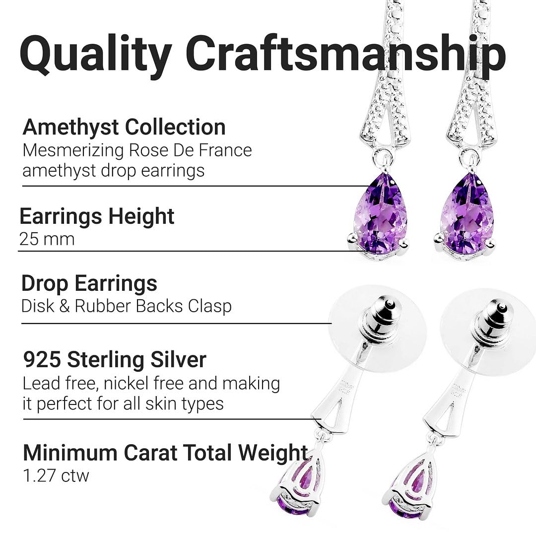 925 Sterling Silver Gemstone Drop Dangle Earrings for Women - Elegant Fashion Jewelry Gift for Birthday, Anniversary & Special Occasions | Perfect for Parties, Weddings & Date Nights