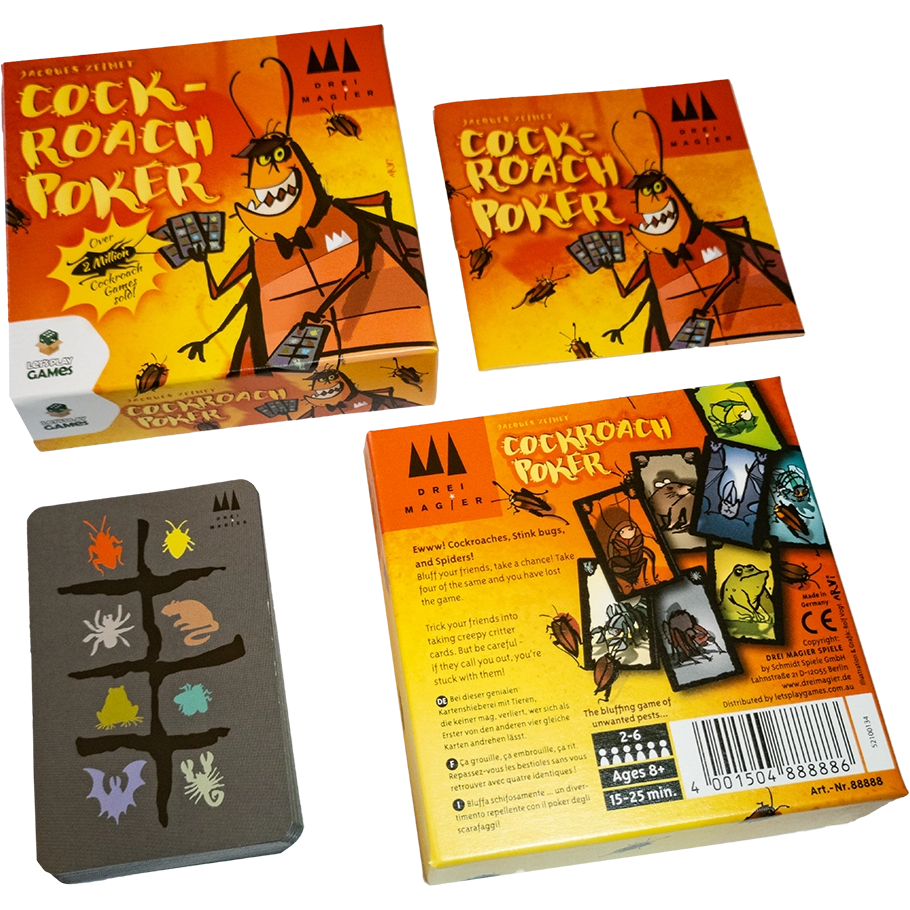 Cockroach Poker Card Game - Fun Bluffing Party Game for Adults & Teens - Perfect for Family Game Nights, Parties & Social Gatherings