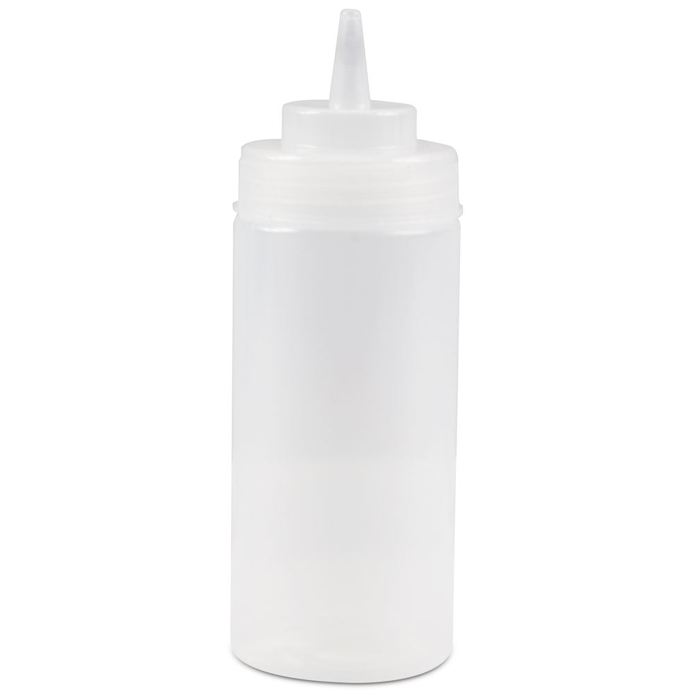16 oz Wide Mouth Squeeze Bottle - Leak Proof Condiment Dispenser for Sauces, Dressings & Oils - Perfect for Kitchen, BBQ, Camping & Food Service