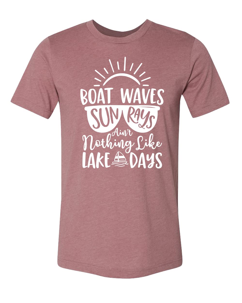 Boat Waves Sun Rays Lake Days T-Shirt - Comfortable Lake Life Shirt for Women & Moms - Summer Vacation Apparel for Boating, Beach Trips & Outdoor Adventures