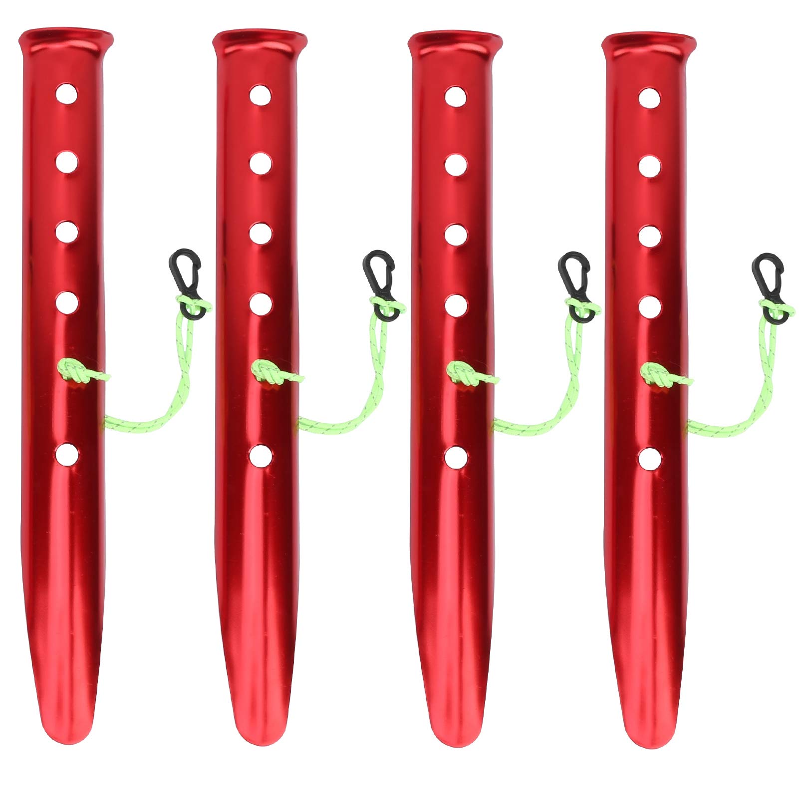 LAIONTY 4-Pack Heavy Duty Aluminum Alloy Tent Stakes - Windproof U-Shaped Camping Pegs for Canopy, Tents & Outdoor Gear - Durable Ground Anchors for Camping, Hiking, Beach & Backyard Use