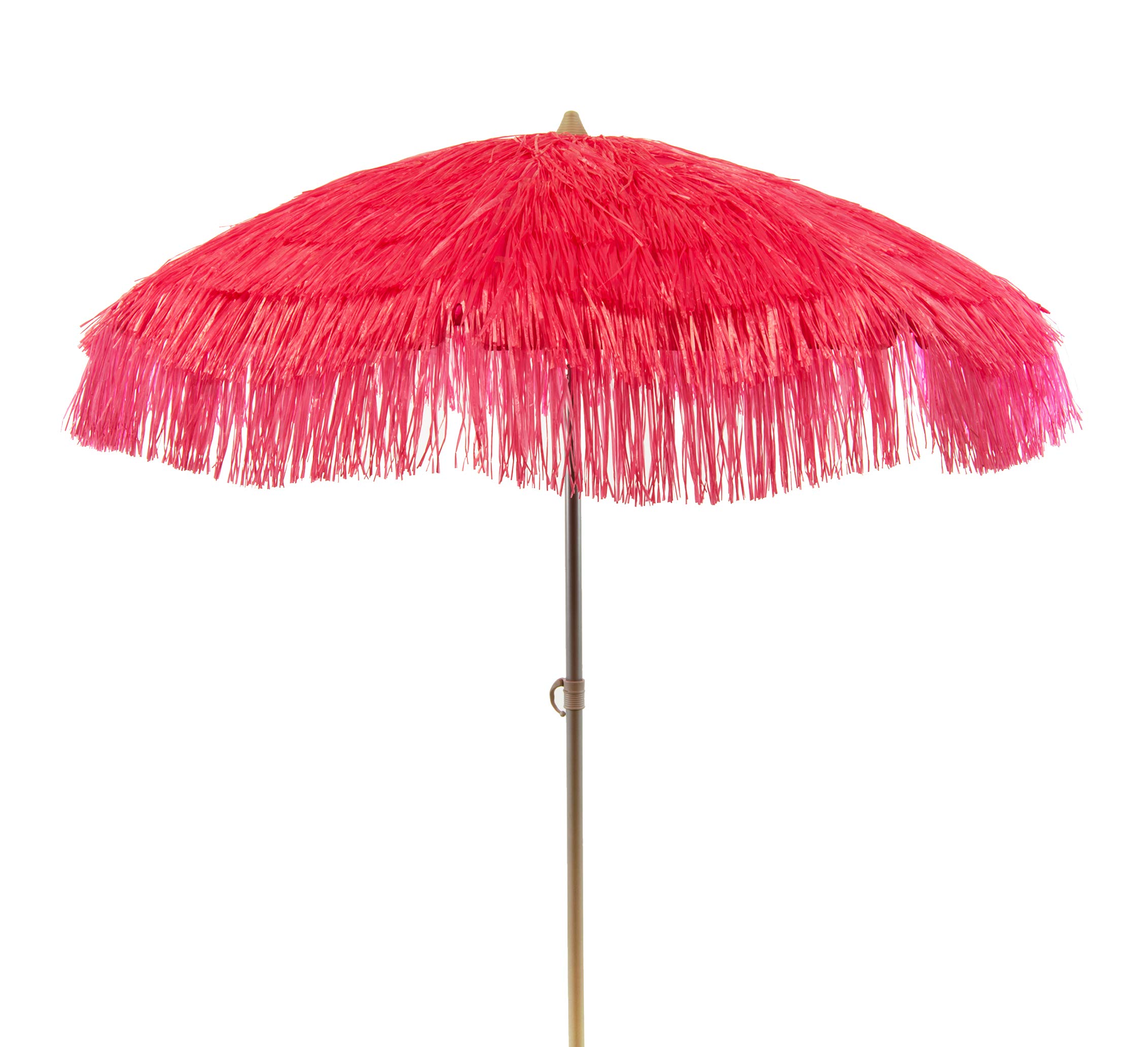 Heininger 1265 DestinationGear Palapa Tiki Pink 6 ft Outdoor Patio Umbrella - Perfect for Beach, Poolside, Backyard, and Garden Shade