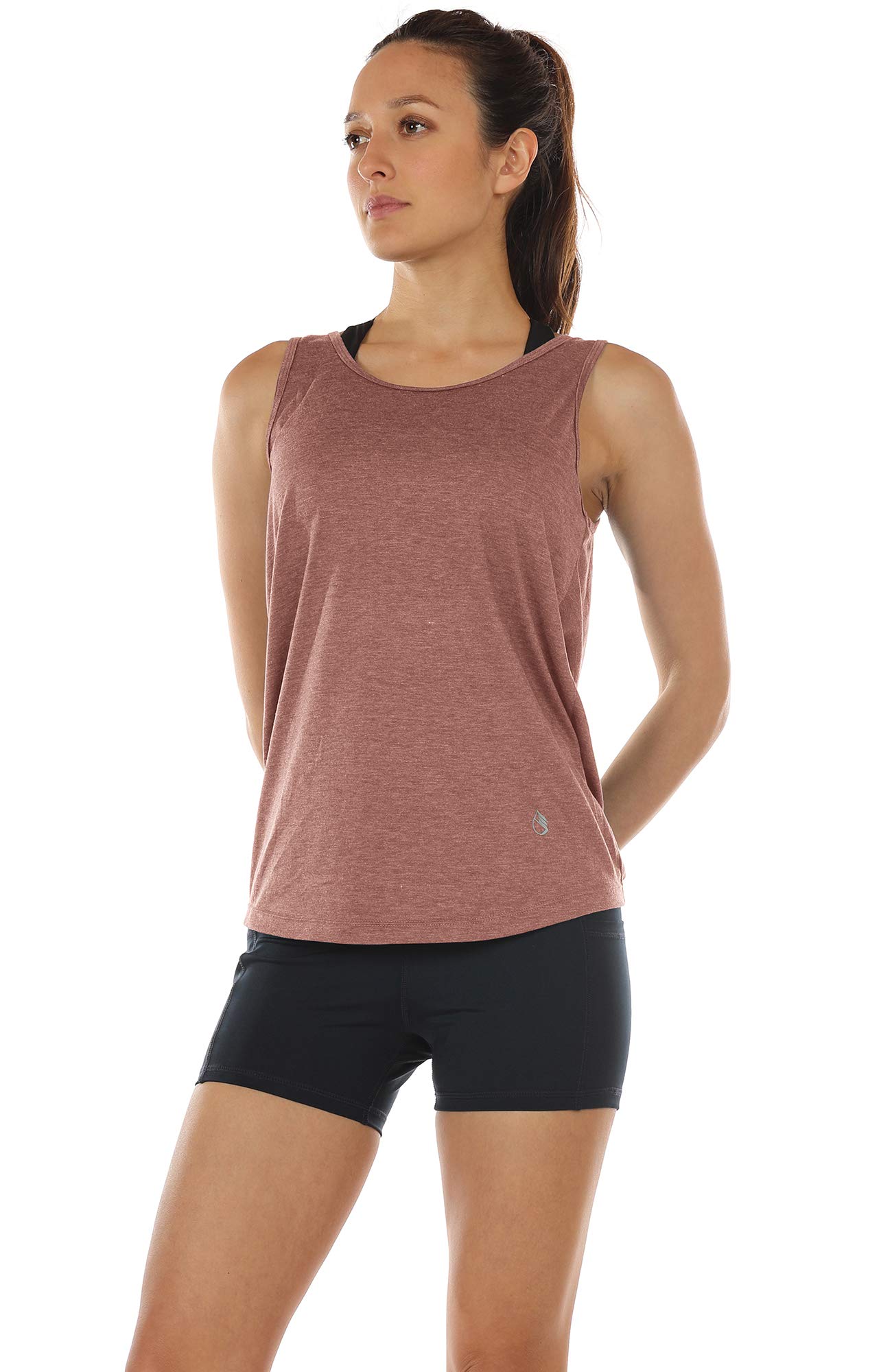 Icyzone Women's Open Back High Neck Workout Tank Top - Breathable Athletic Gym Shirt for Yoga, Running & Fitness Training