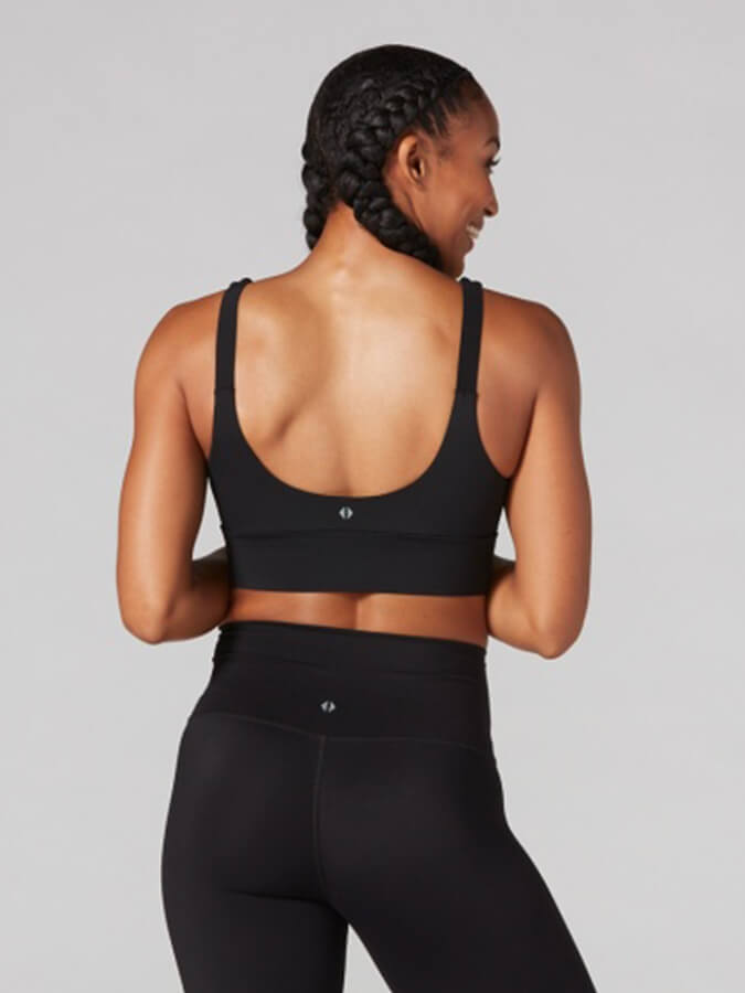 Tavi Empower Women's Sports Bra - High Support Workout Bra for Running & Yoga - Breathable & Moisture-Wicking Activewear (Ebony) - Perfect for Gym, Fitness & Daily Wear