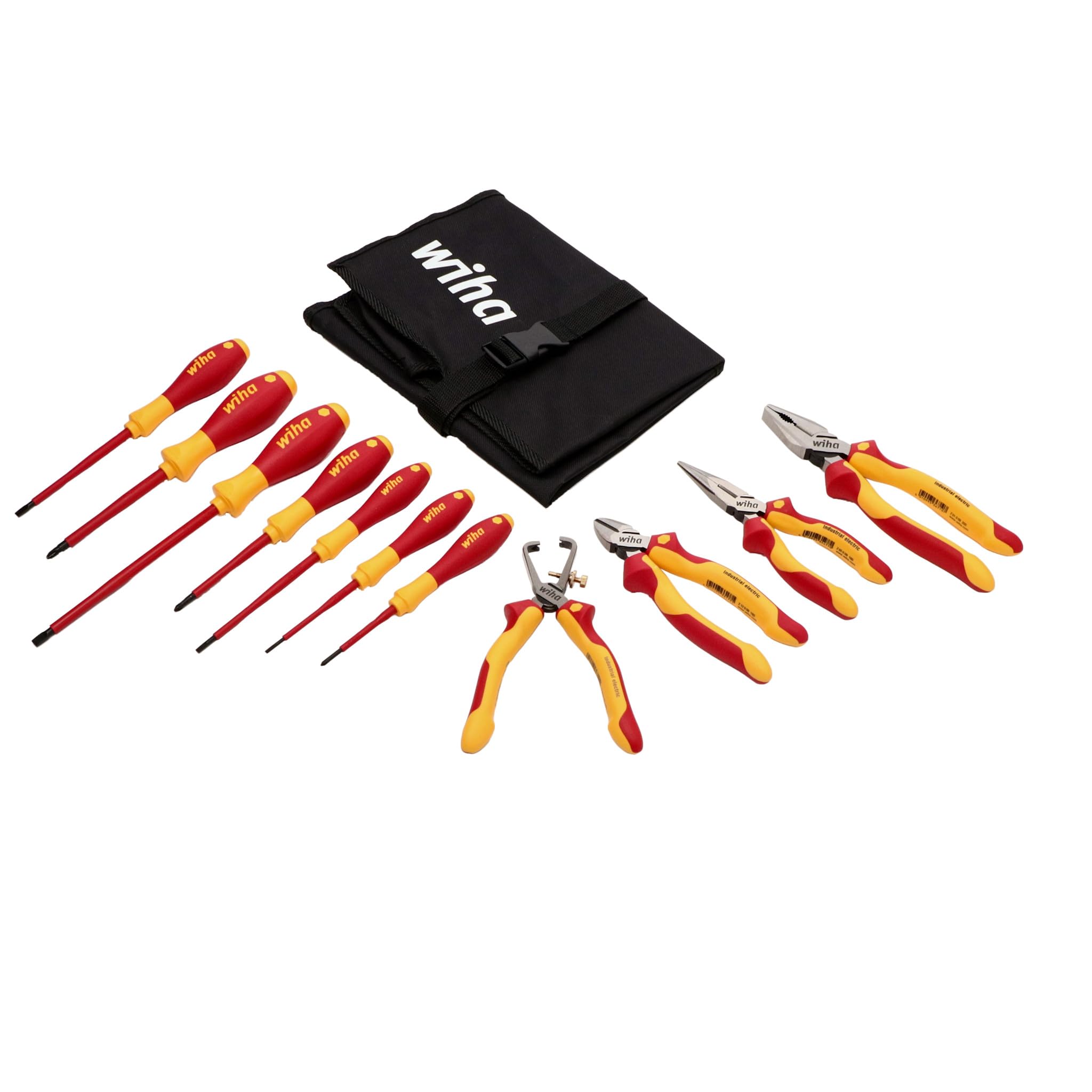 Wiha 32888 11-Piece Pliers and Screwdriver Set in Durable Canvas Pouch - Professional Tool Kit for Home Repair, DIY Projects & Electrical Work