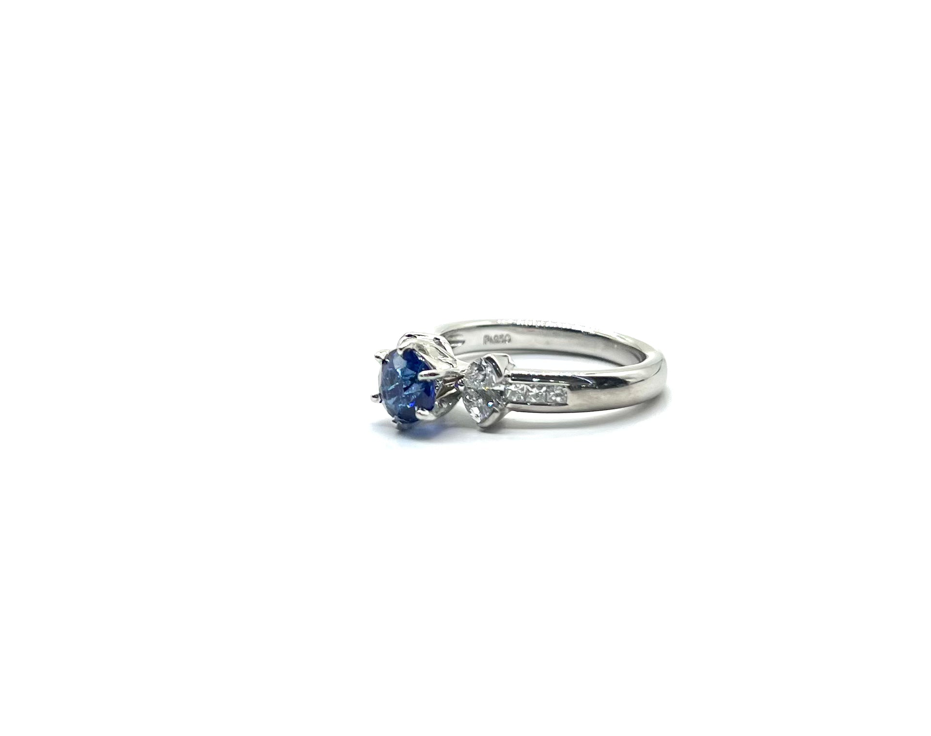 Exquisite Platinum Sapphire and Diamond Ring for Women - Elegant Engagement, Wedding, or Anniversary Jewelry Gift