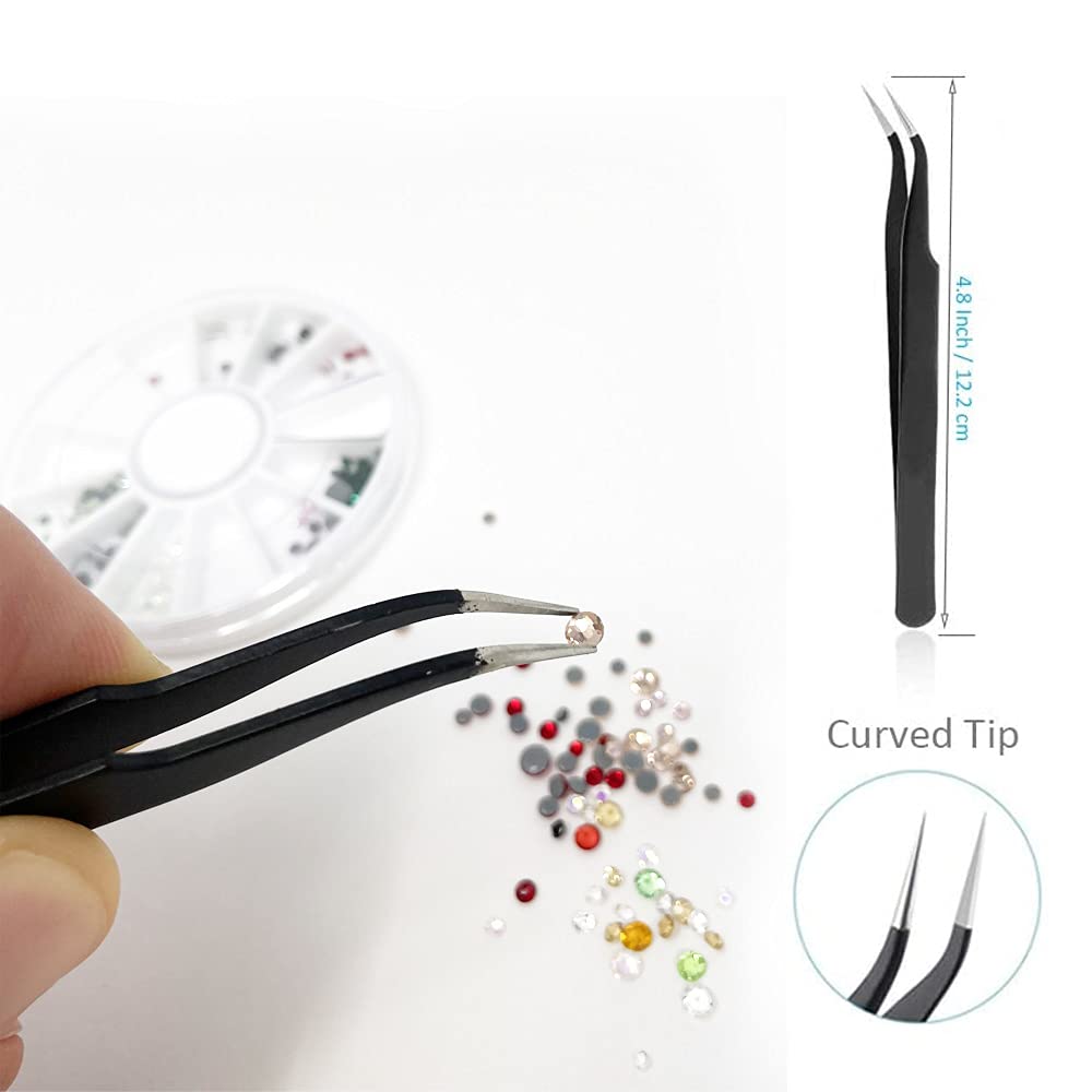 Jewel-It Embellishing Fabric Glue 2oz - Strong Adhesive for DIY Crafts with Needle Tip Tweezers & 2 Jewel Picker Pencils - Perfect for Rhinestone Application, Costume Design, and Scrapbooking Projects