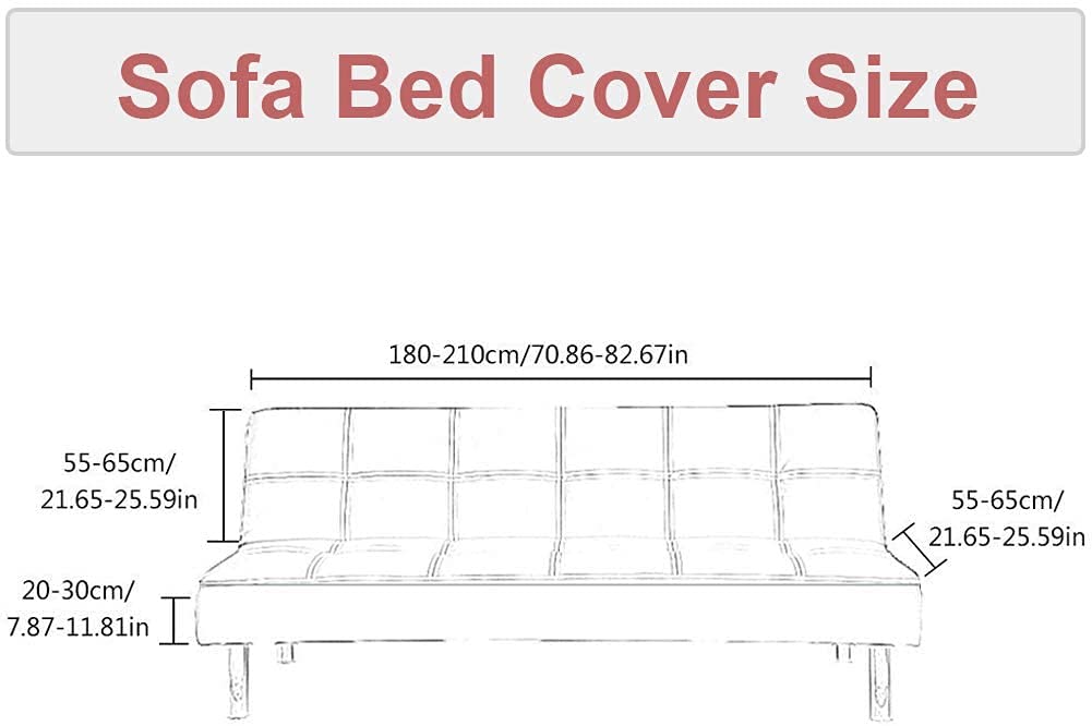 LiveGo Armless Futon Slipcover - Stretchable Folding Sofa Bed Cover with Elastic Bottom, Printed Fitted Couch Protector for Pets & Kids - Perfect for Living Room, Dorm, or Guest Room
