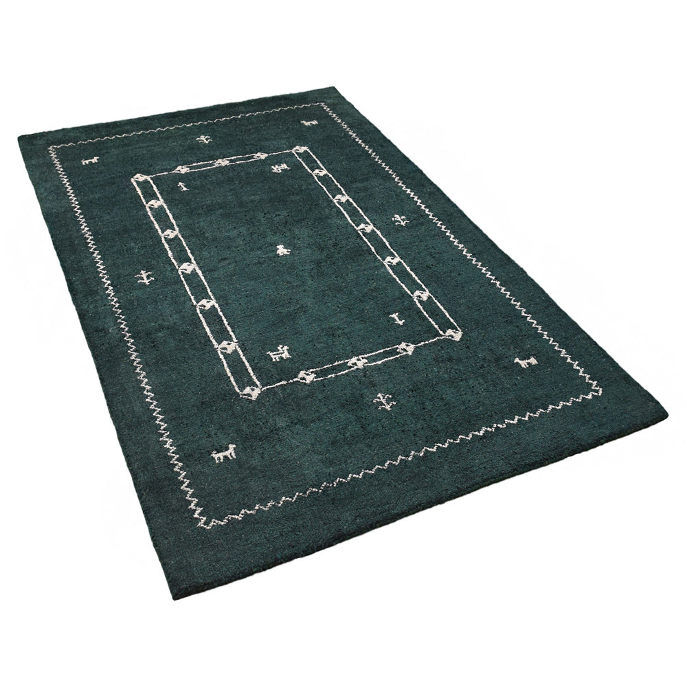 Hand Knotted Wool Rug - Bohemian Style Area Rug for Living Room, Bedroom, or Nursery - Soft & Durable Handmade Carpet for Home Decor