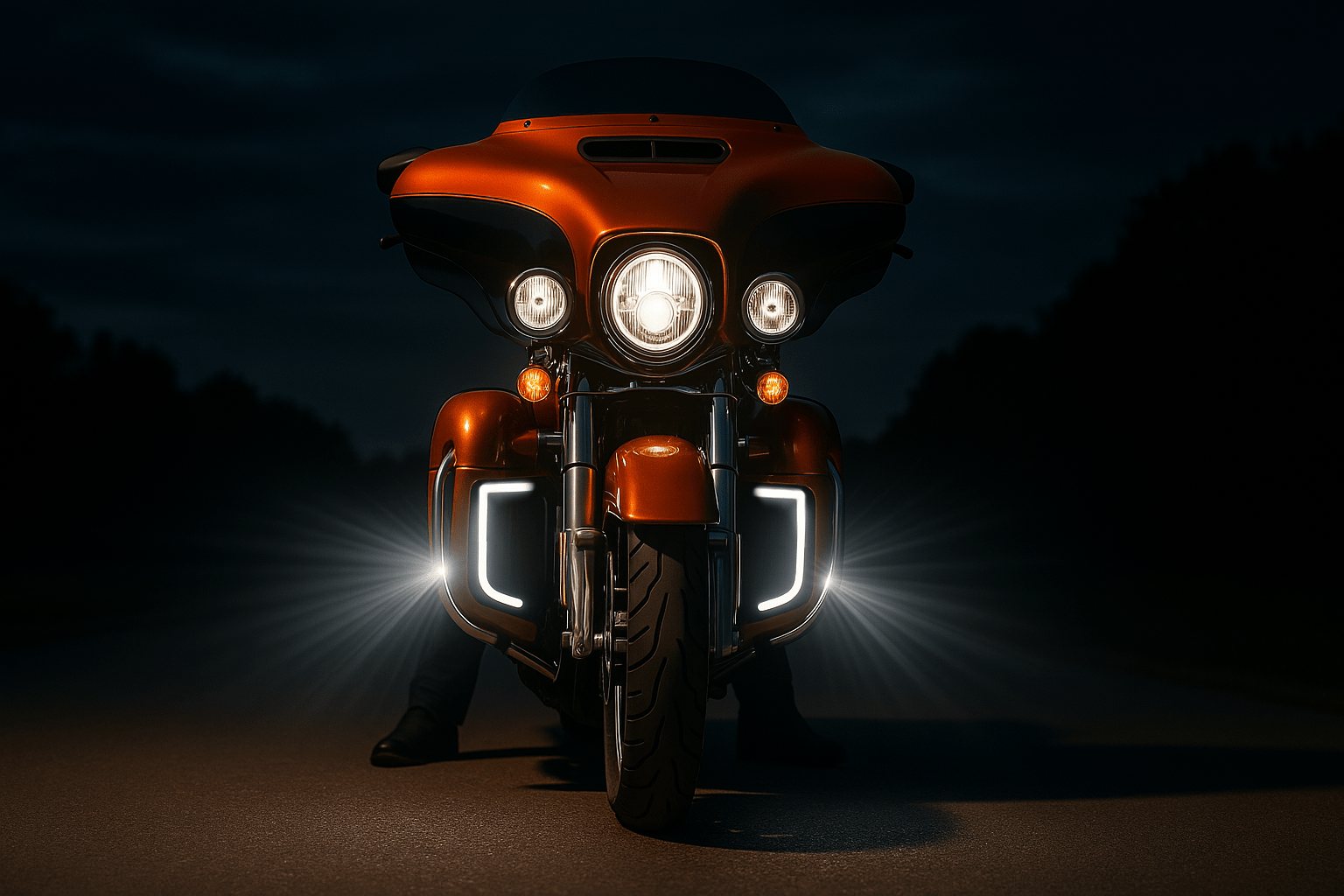 Eagle Lights SUNBURST Lower Fairing Grill LED Lights for Harley Davidson Motorcycles - Bright Custom Accent Lighting for Night Riding & Bike Shows