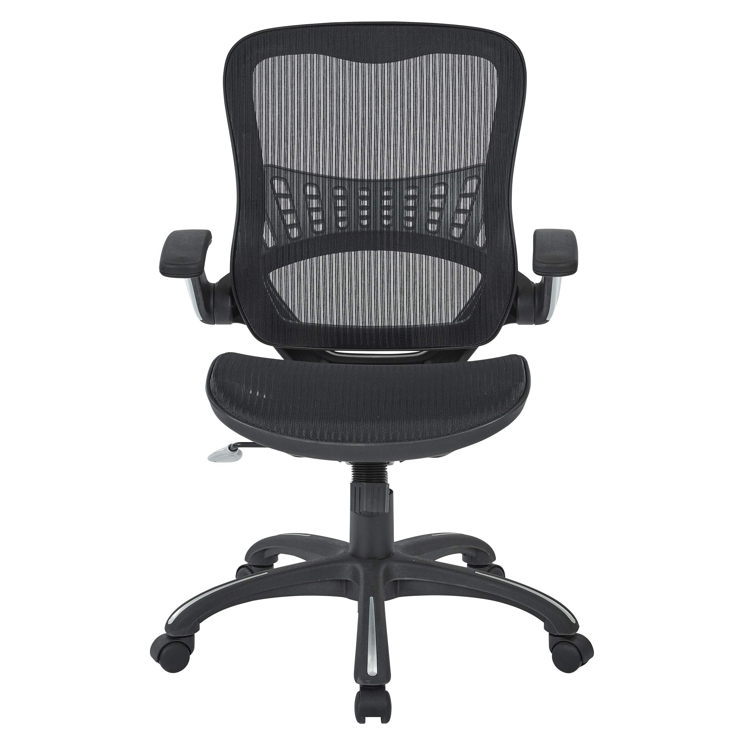 Office Star Riley Ventilated Mesh Office Chair - Ergonomic Manager's Desk Chair with Breathable Seat & Back Support, Black Base - Perfect for Home Office, Gaming & Workspaces