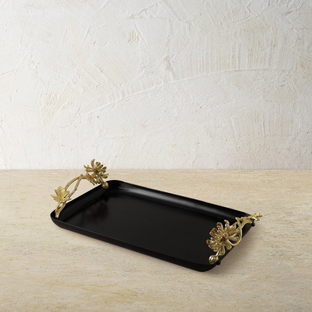 Elegant Dahlia Floral Serving Tray - Large Wooden Decorative Tray for Coffee Table, Dining, and Home Decor - Perfect for Entertaining, Breakfast in Bed, and Gift Giving