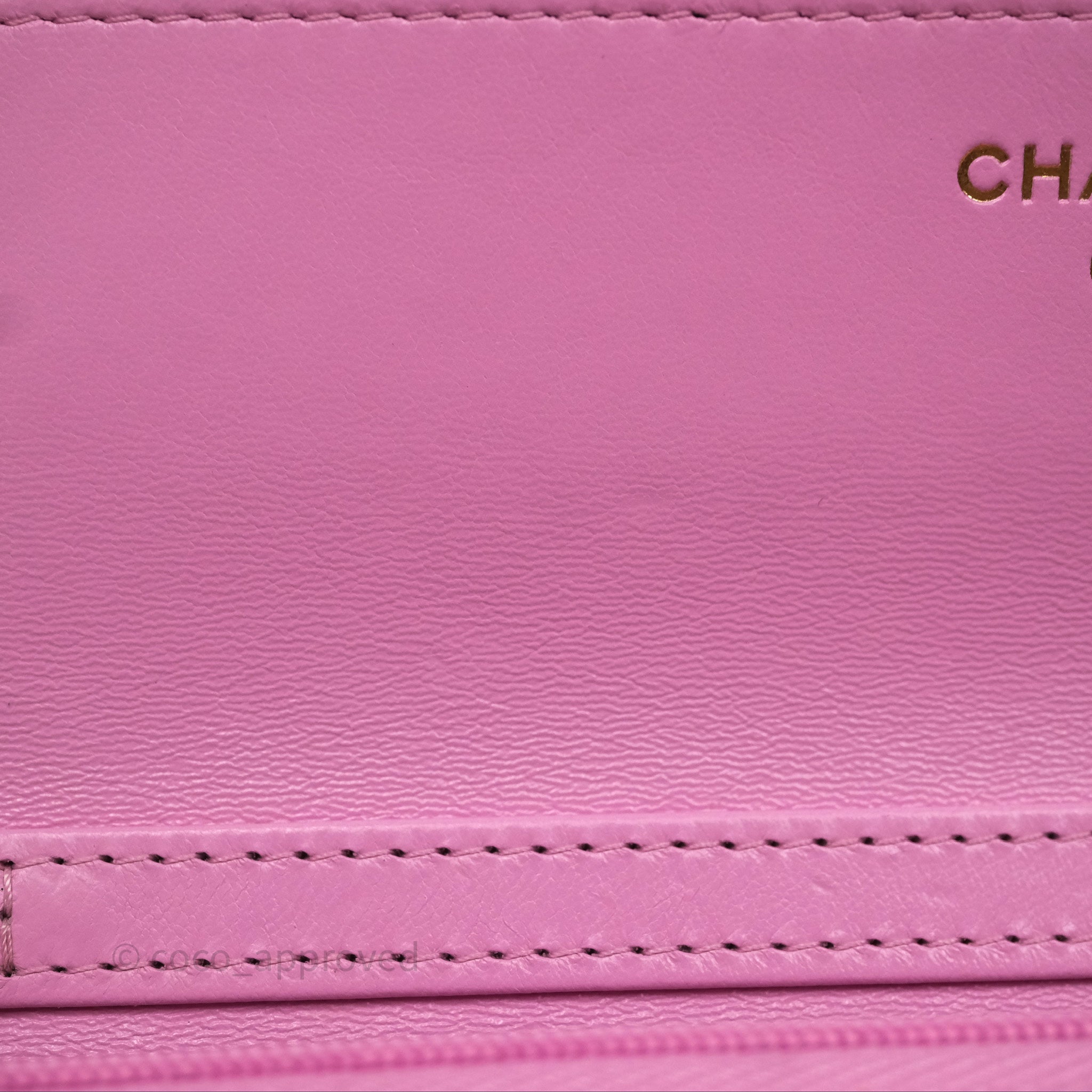 Chanel CC Chain Wallet On Chain WOC in Pink Lambskin with Aged Gold Hardware - Luxury Crossbody Bag for Women, Perfect for Evening Out & Special Occasions