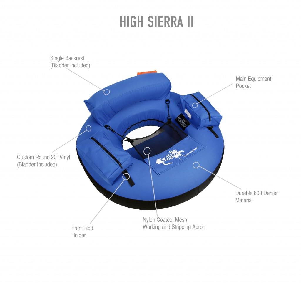 Caddis Sports High Sierra II Inflatable Fishing Float Tube - Lightweight & Durable for Fly Fishing, River & Lake Angling | Perfect for Outdoor Adventures & Water Sports