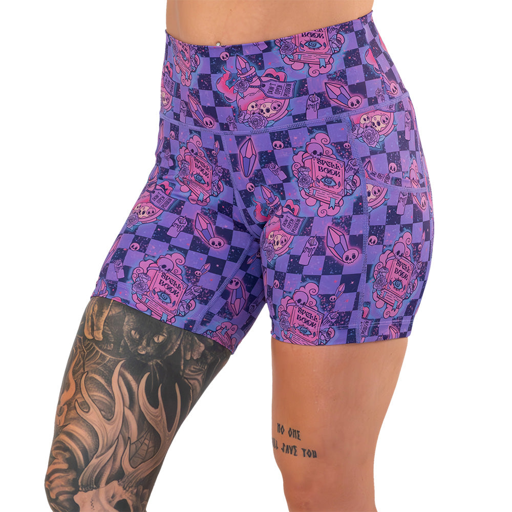 Spellbound Women's High Waist Yoga Shorts - Breathable Workout Shorts for Running, Gym & Lounge - Comfortable Stretchy Athletic Shorts