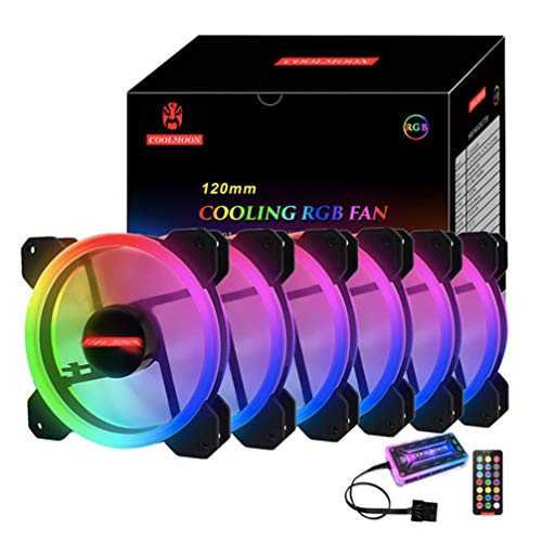 VORCOOL 120mm RGB PC Cooling Fan - High Airflow, Colorful LED, with Controller | Computer Case Fan for Gaming PC, Desktop Cooling & PC Builds | Perfect for Gaming Rigs, Workstations & Home Office Computers