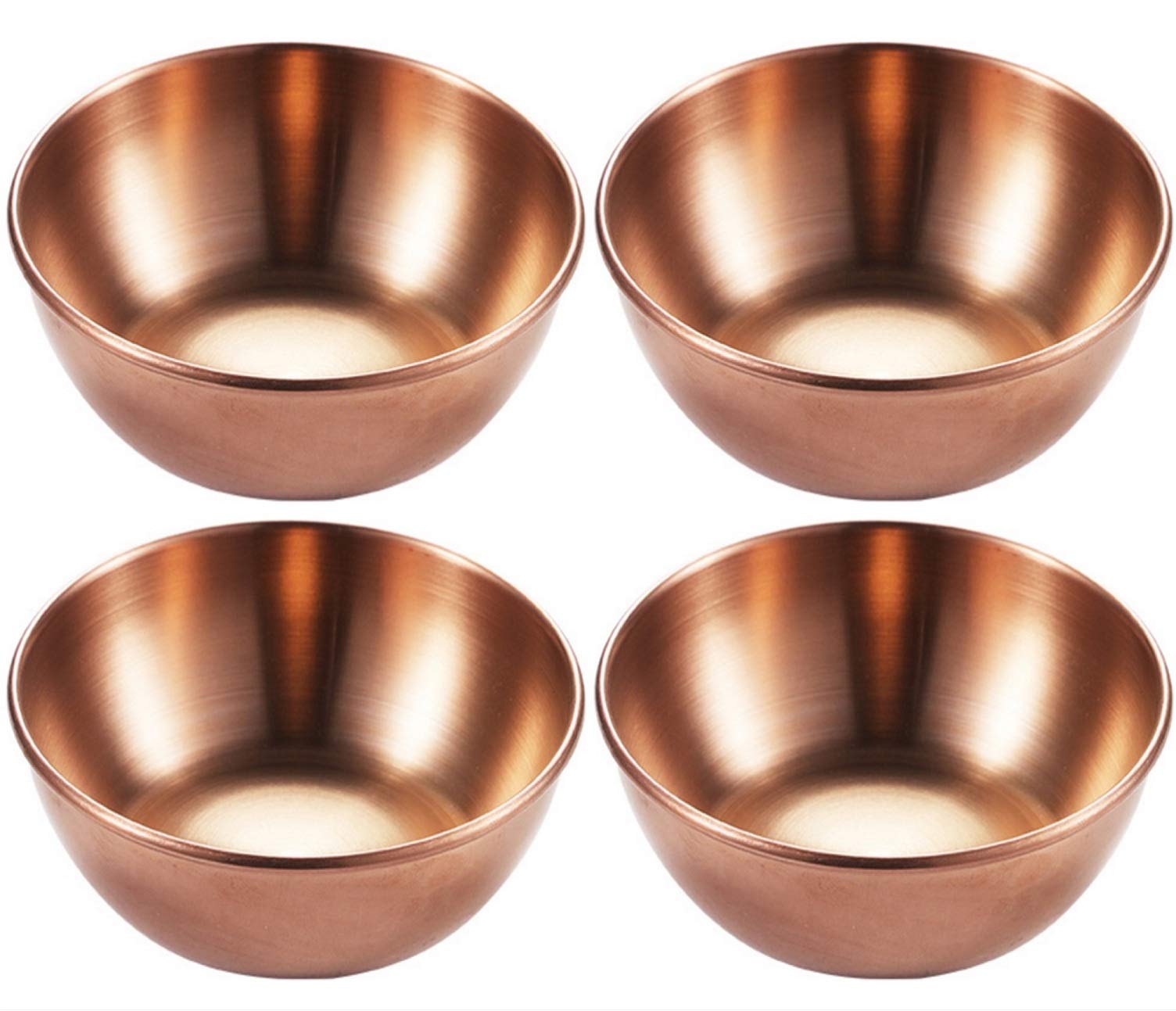 Stainless Steel Sushi Soy Sauce Dishes 4pcs - Mini Dipping Bowls for Appetizers & Seasoning
