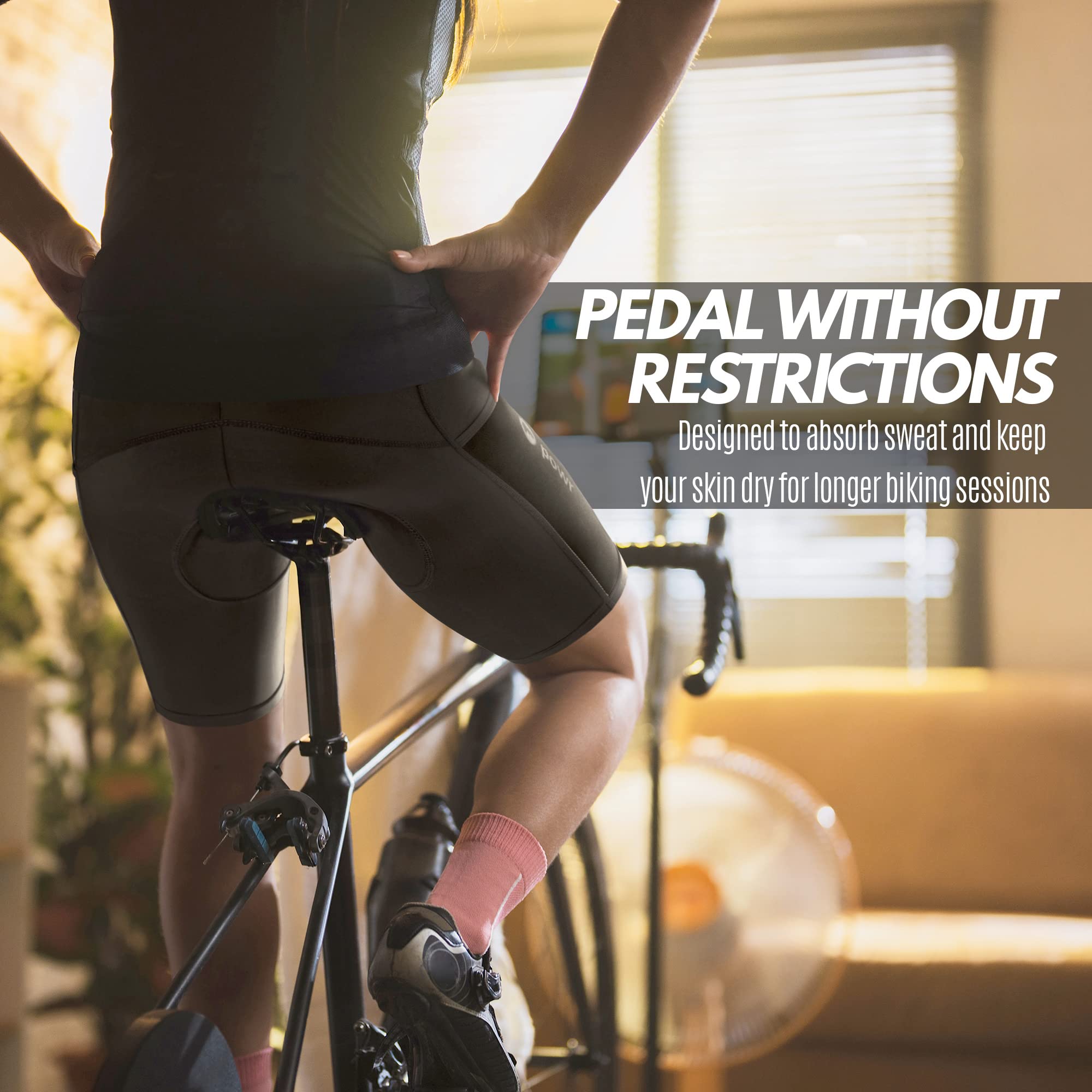 **POWR LABS Women's Padded Bike Shorts with Pockets - Comfortable Cycling Shorts for Women - Perfect for Road Biking, Spinning & Outdoor Workouts**