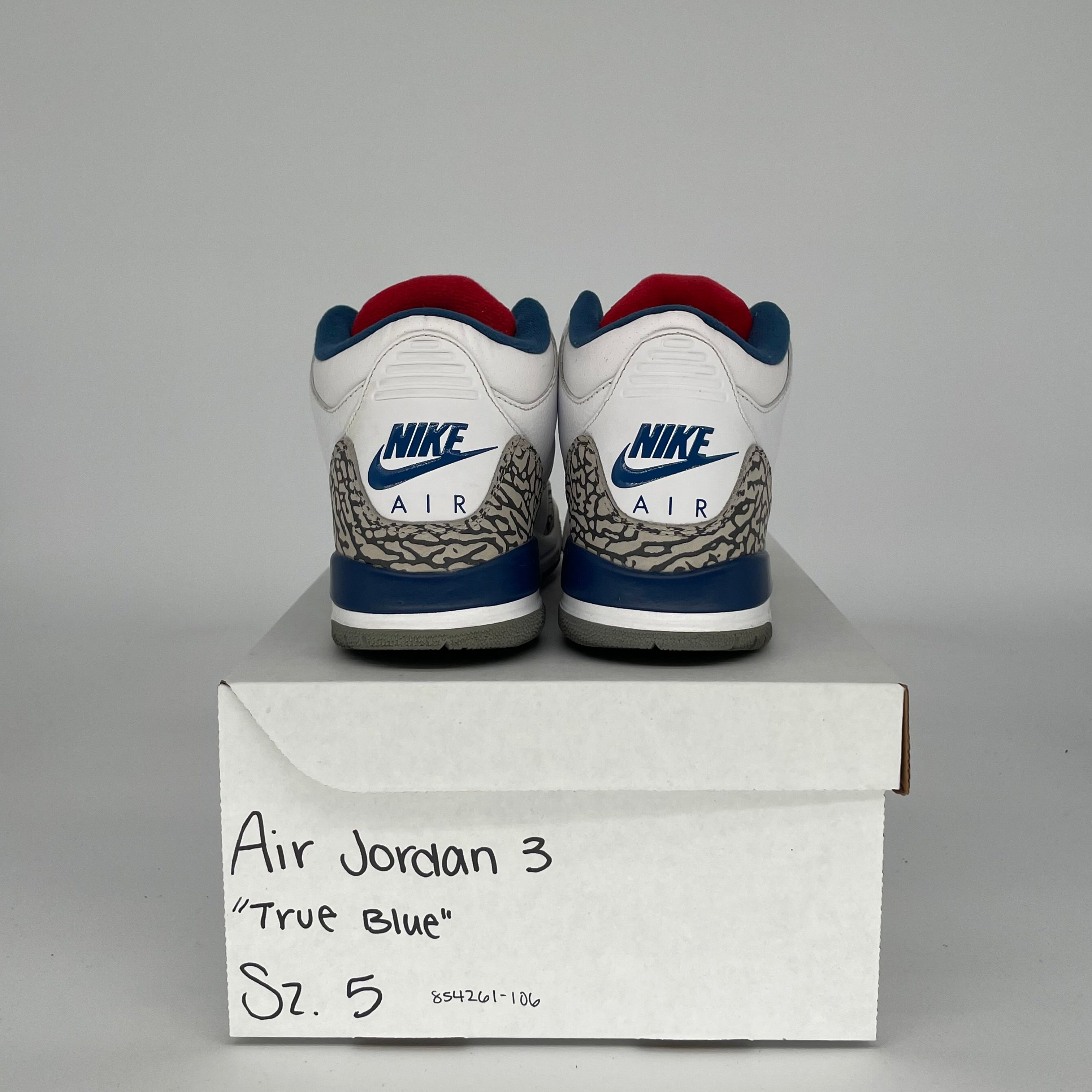 Air Jordan 3 True Blue Kids' Basketball Shoes Size 5Y (854261-106) - Perfect for School, Sports & Casual Wear