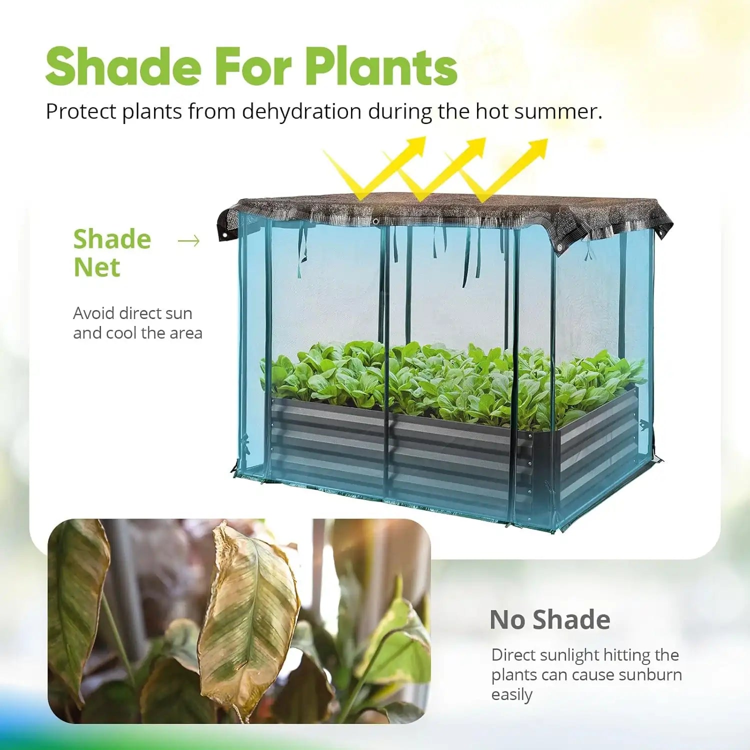 Durable Galvanized Steel Raised Garden Bed with Protective Netting - Perfect for Outdoor Gardening, Vegetables, Flowers, and Herbs