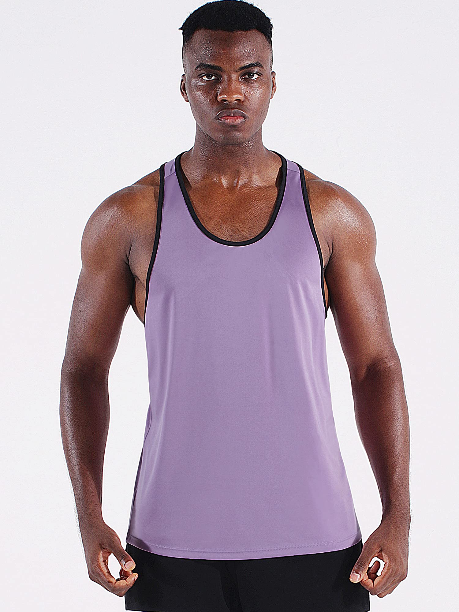 NELEUS Men's 3 Pack Running Tank Tops - Moisture Wicking Quick Dry Athletic Shirts for Workout & Gym - Breathable Y-Back Design for Summer Training, Jogging & Sports Activities