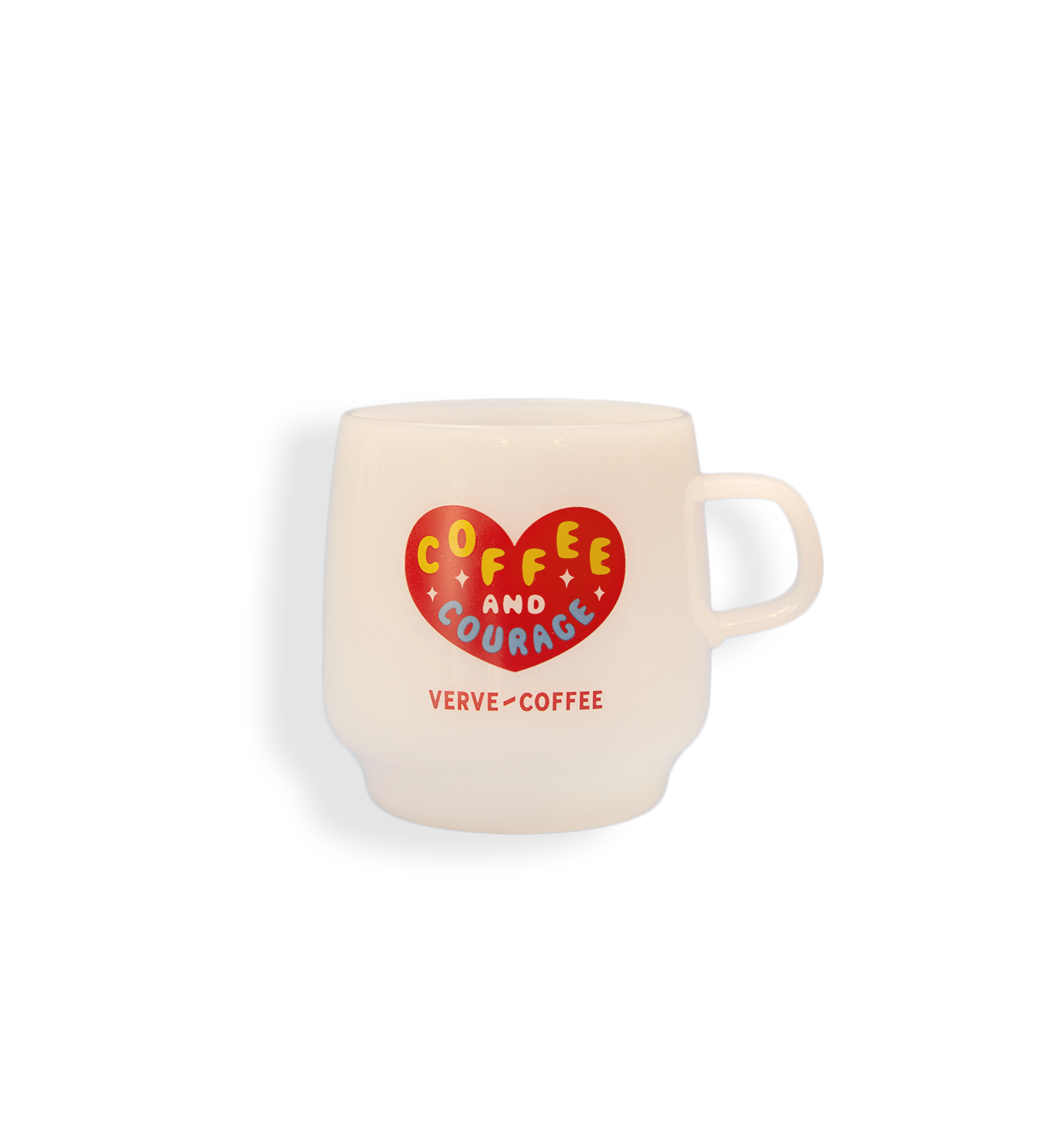 Coffee and Courage Milk Glass Mug - 12oz Inspirational Coffee Cup for Home, Office & Gifts - Perfect for Morning Brews, Tea Time & Motivational Gifts