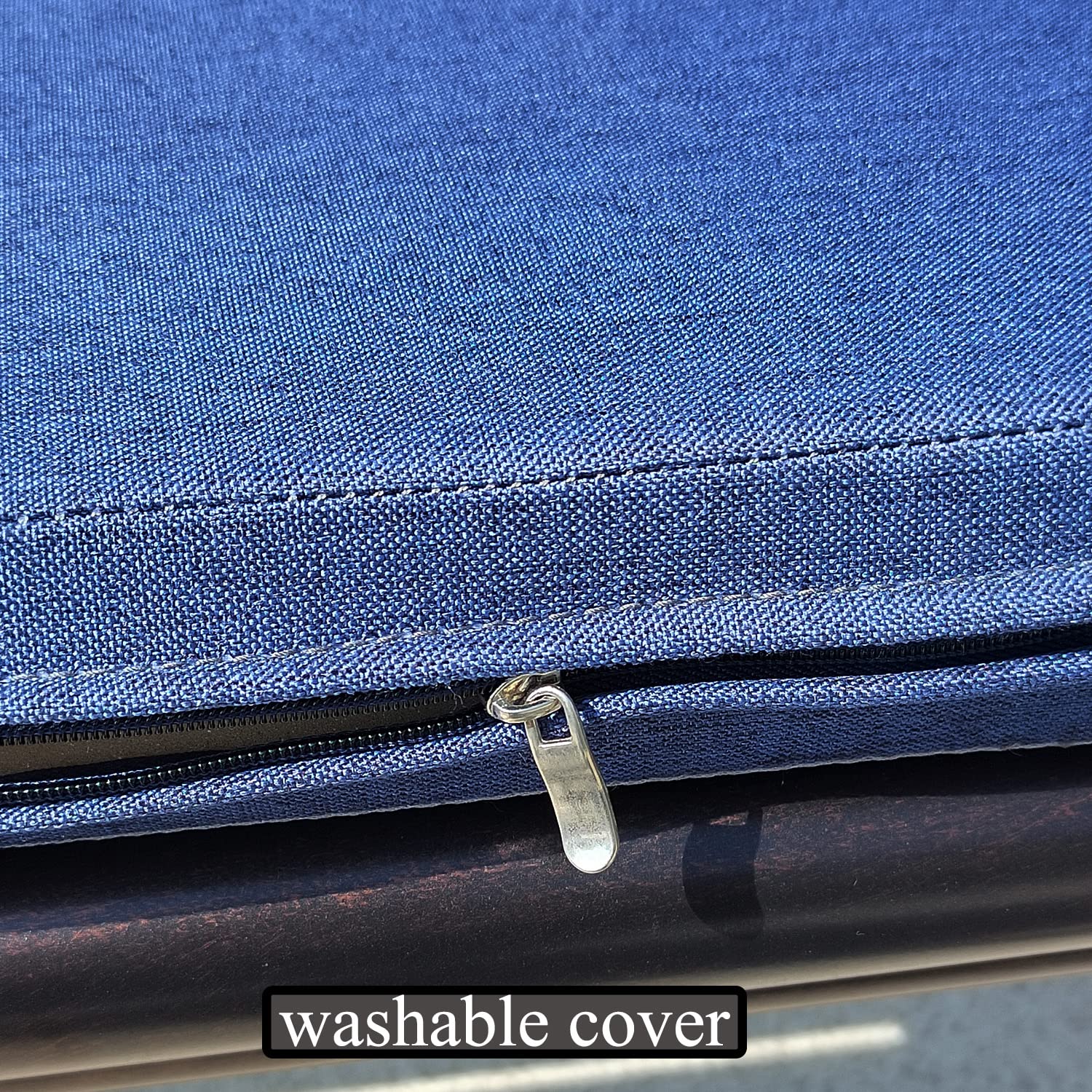 **40x14 Inch Non-Slip Washable Bay Window Seat Cushion with Zipper – Navy Blue Indoor Furniture for Cozy Reading Nook & Piano Bench**