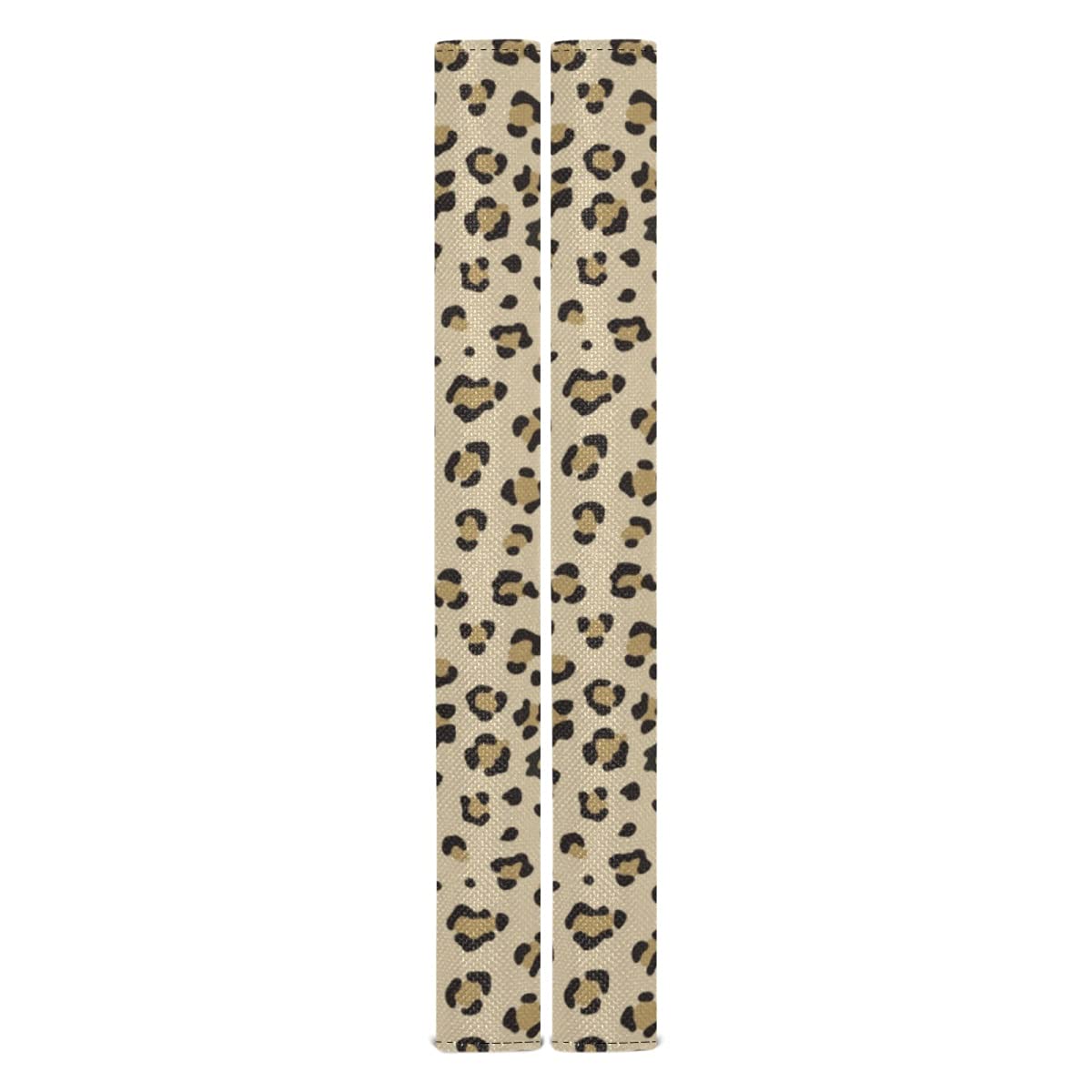 2 Pcs Leopard Print Refrigerator Door Handle Covers - Removable Kitchen Appliance Handle Protectors for Dishwasher, Microwave Oven - Soft Cloth Dust Covers for Home & Kitchen Use