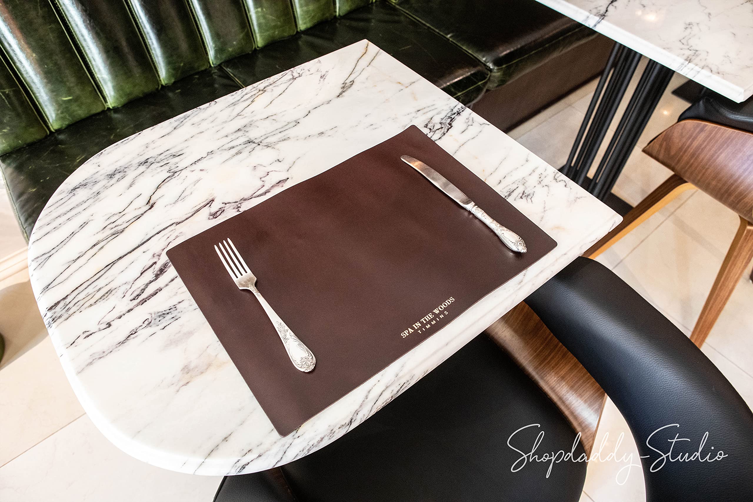 Premium Custom Leather Placemats for Restaurants & Home Dining - Heat Resistant Washable Table Mats Set with Rustic Farmhouse Design - Perfect for Dinner Parties, Weddings & Holiday Gatherings
