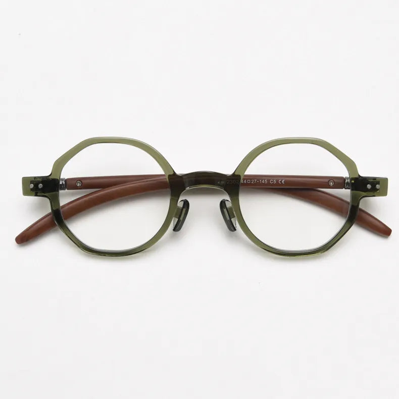 CCspace Unisex Full Rim Polygon TR90 Titanium Eyeglasses Frame - Lightweight & Durable for Men & Women - Perfect for Reading, Work, and Everyday Wear