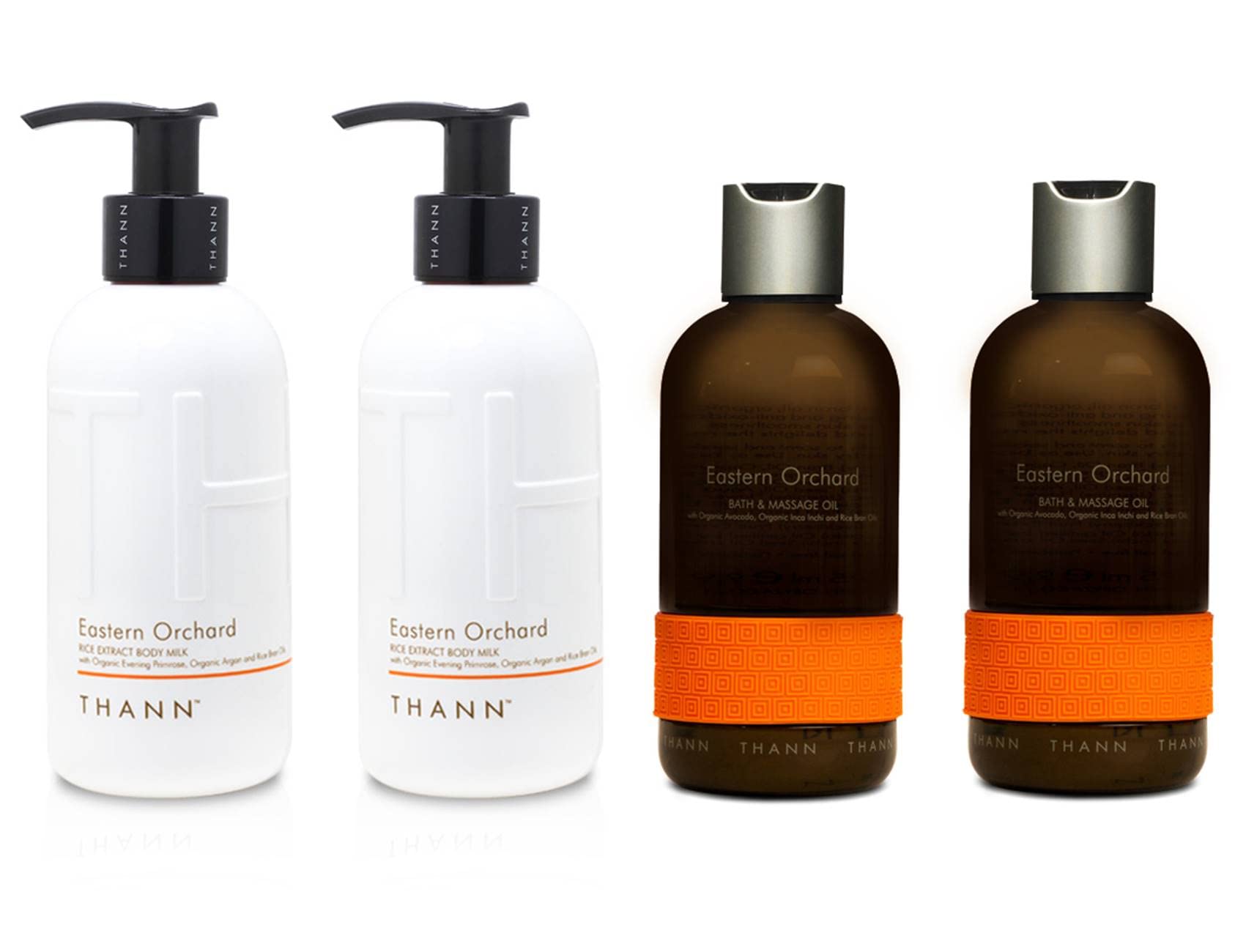 THANN Eastern Orchard Rice Extract Body Milk & Massage Oil Set - Hydrating Skincare Duo for Spa-Like Relaxation at Home