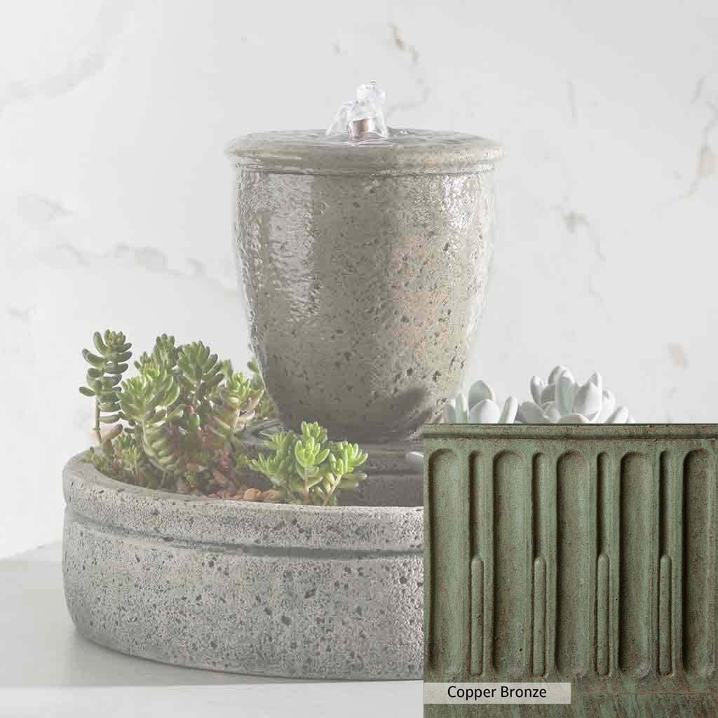 Campania International M Series Rustic Spa Fountain with Planter - Outdoor Garden Water Feature for Patio, Deck, and Backyard Relaxation