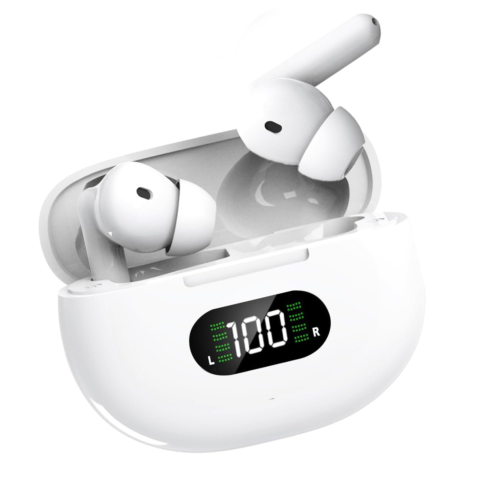45H Playback Bluetooth Earbuds with LED Power Display, Waterproof Wireless In-Ear Headphones with Advanced Noise Cancelling - Perfect for Gym, Running, Travel & Work