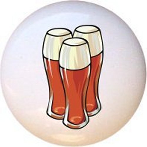 Vintage Beer Bar Design Ceramic Drawer Pulls - Decorative Cabinet Knobs for Dresser & Cupboard - Perfect for Home Bar, Kitchen, and Bathroom Upgrades
