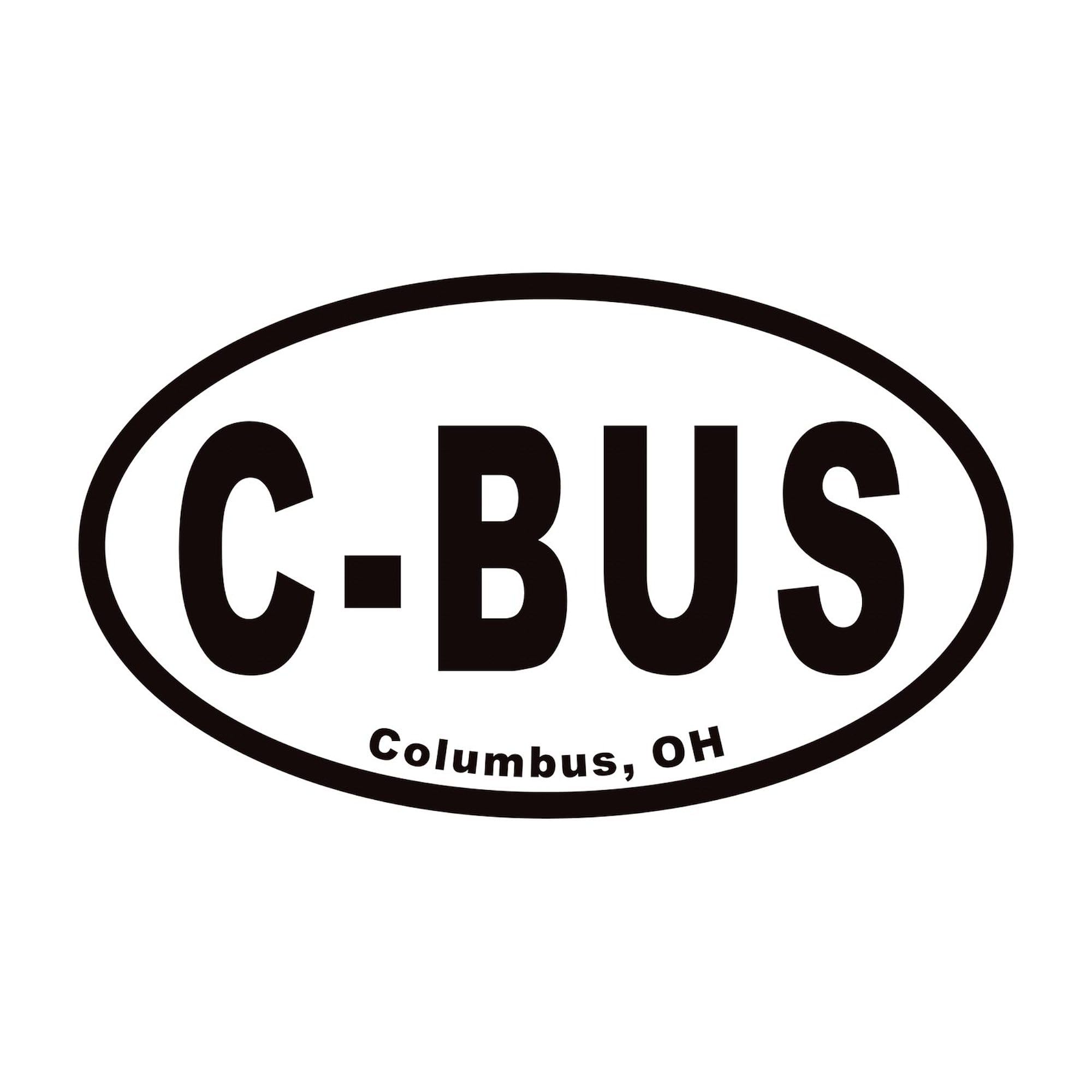 Columbus C BUS Euro Oval Car Bumper Sticker - Waterproof Vinyl Decal for Cars, Laptops, Windows - Perfect for Travel Enthusiasts & Road Trips